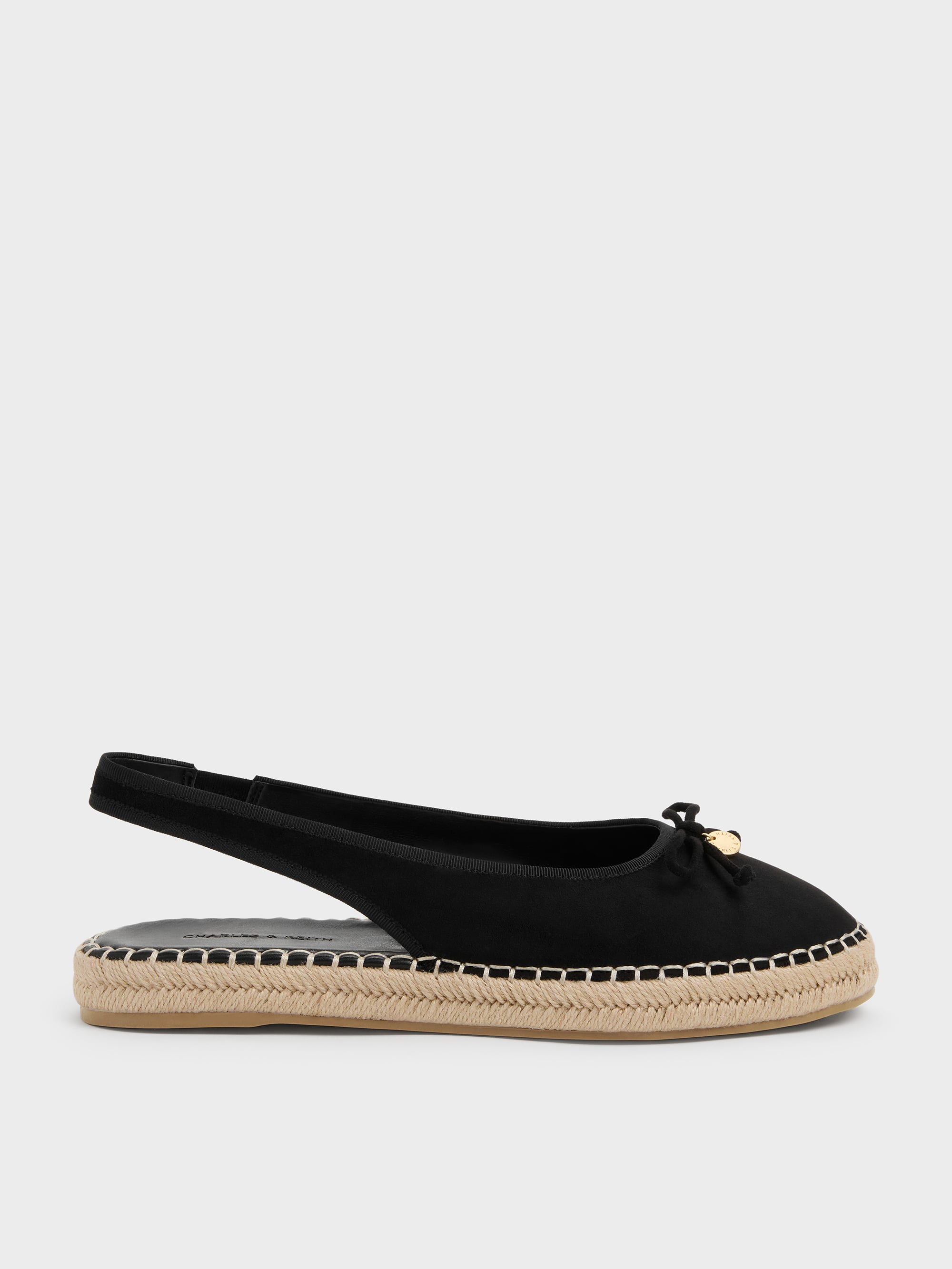 CHARLES & KEITH - Faux Suede Bow Slingback Espadrilles by Charles & Keith US