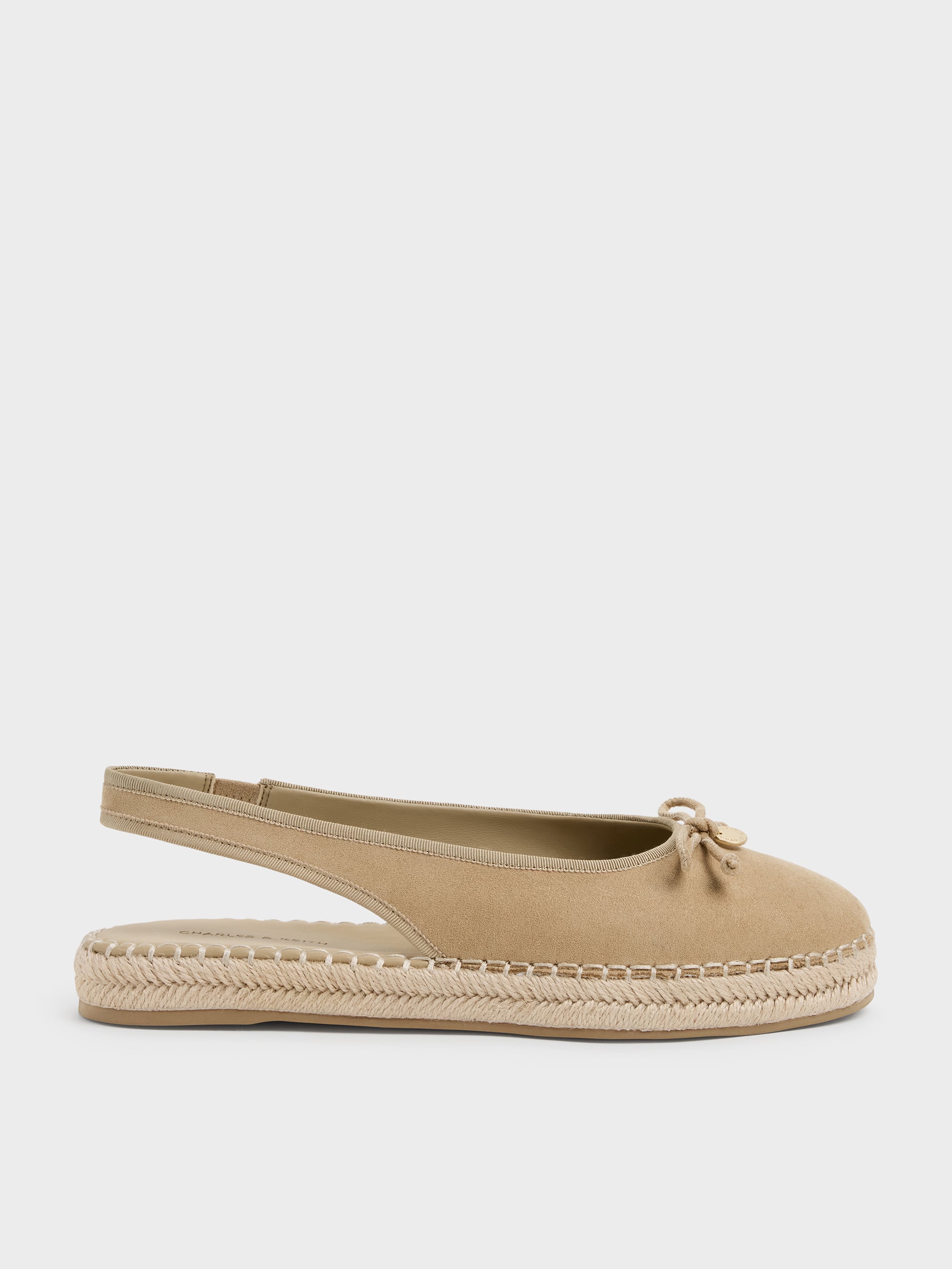 CHARLES & KEITH - Faux Suede Bow Slingback Espadrilles by Charles & Keith US