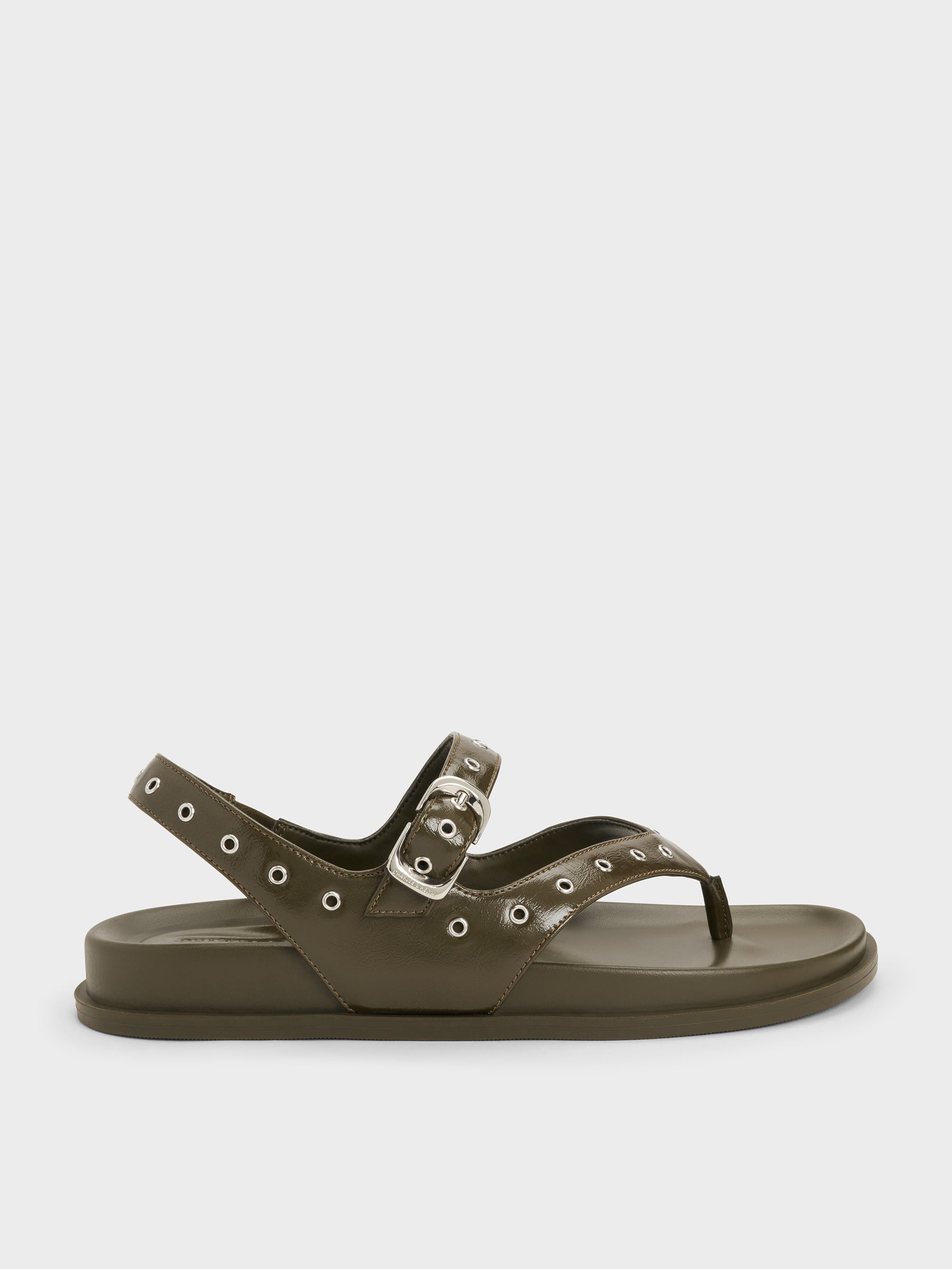 CHARLES & KEITH - Grommet Thong Slingback Sandals by Charles & Keith US