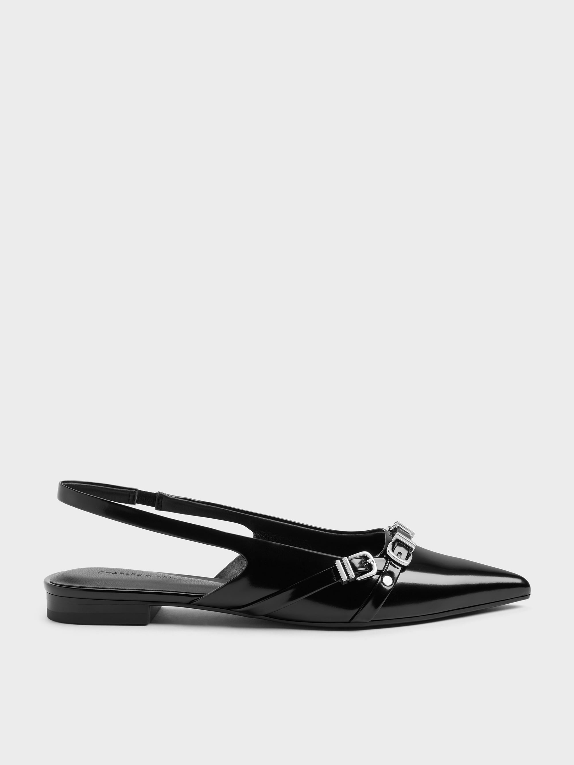 CHARLES & KEITH - Aira Buckled-Strap Slingback Flats by Charles & Keith US