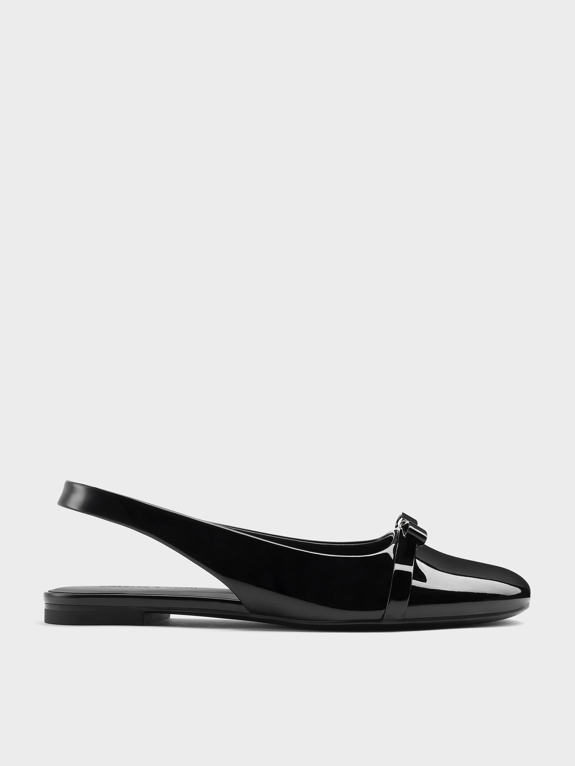 CHARLES & KEITH - Dorian Patent Bow Slingback Flats by Charles & Keith US