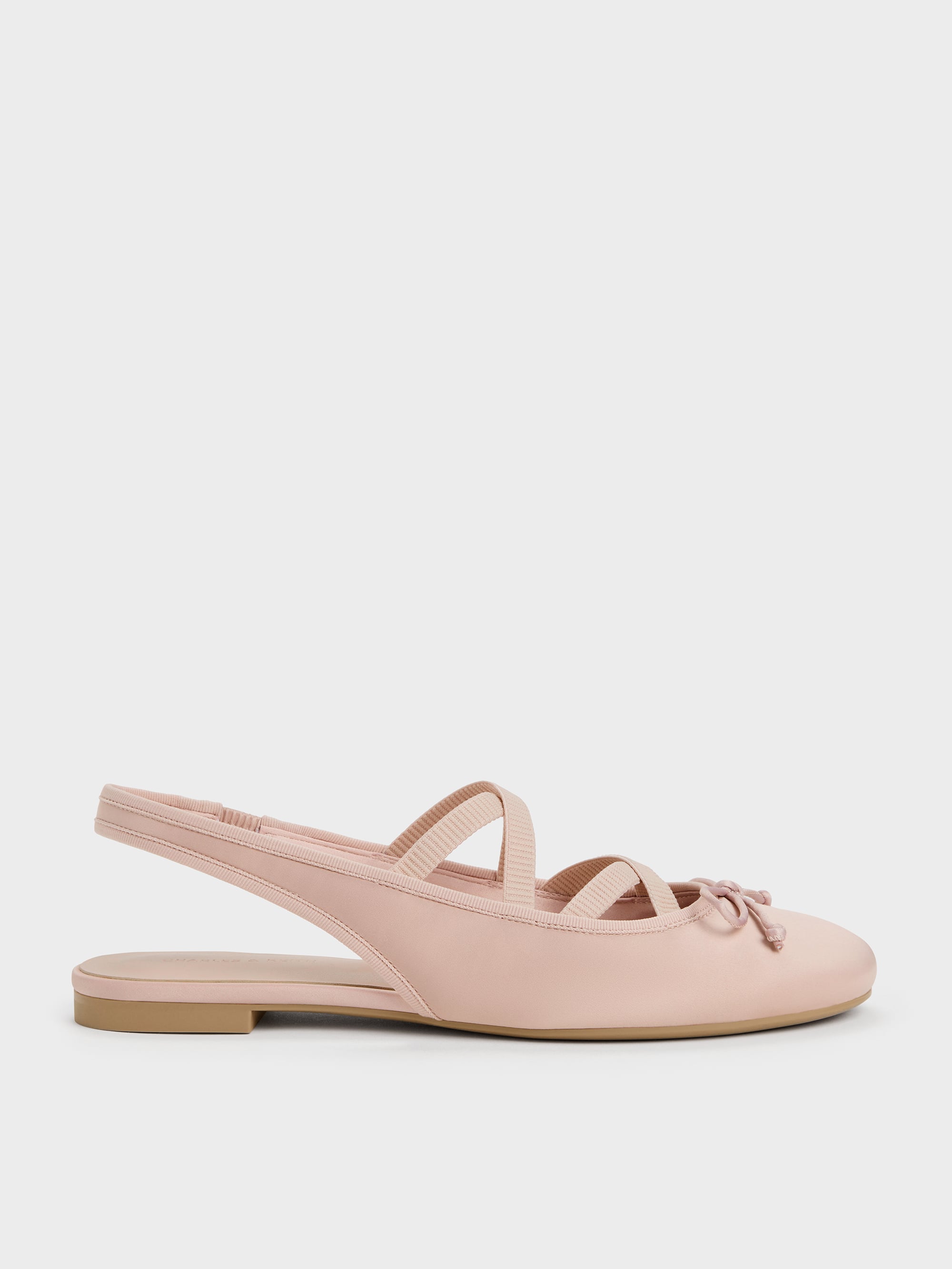 CHARLES & KEITH - Satin Crossover Slingback Ballet Flats by Charles & Keith US