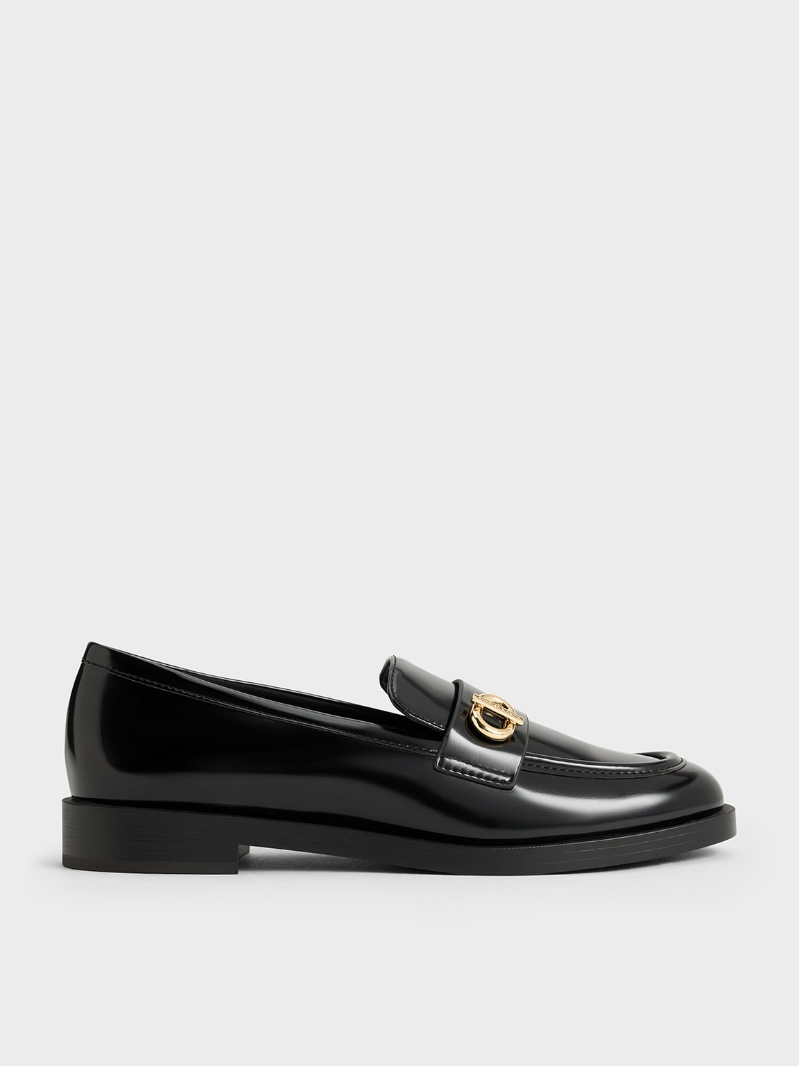 CHARLES & KEITH - Metallic-Accent Loafers by Charles & Keith US