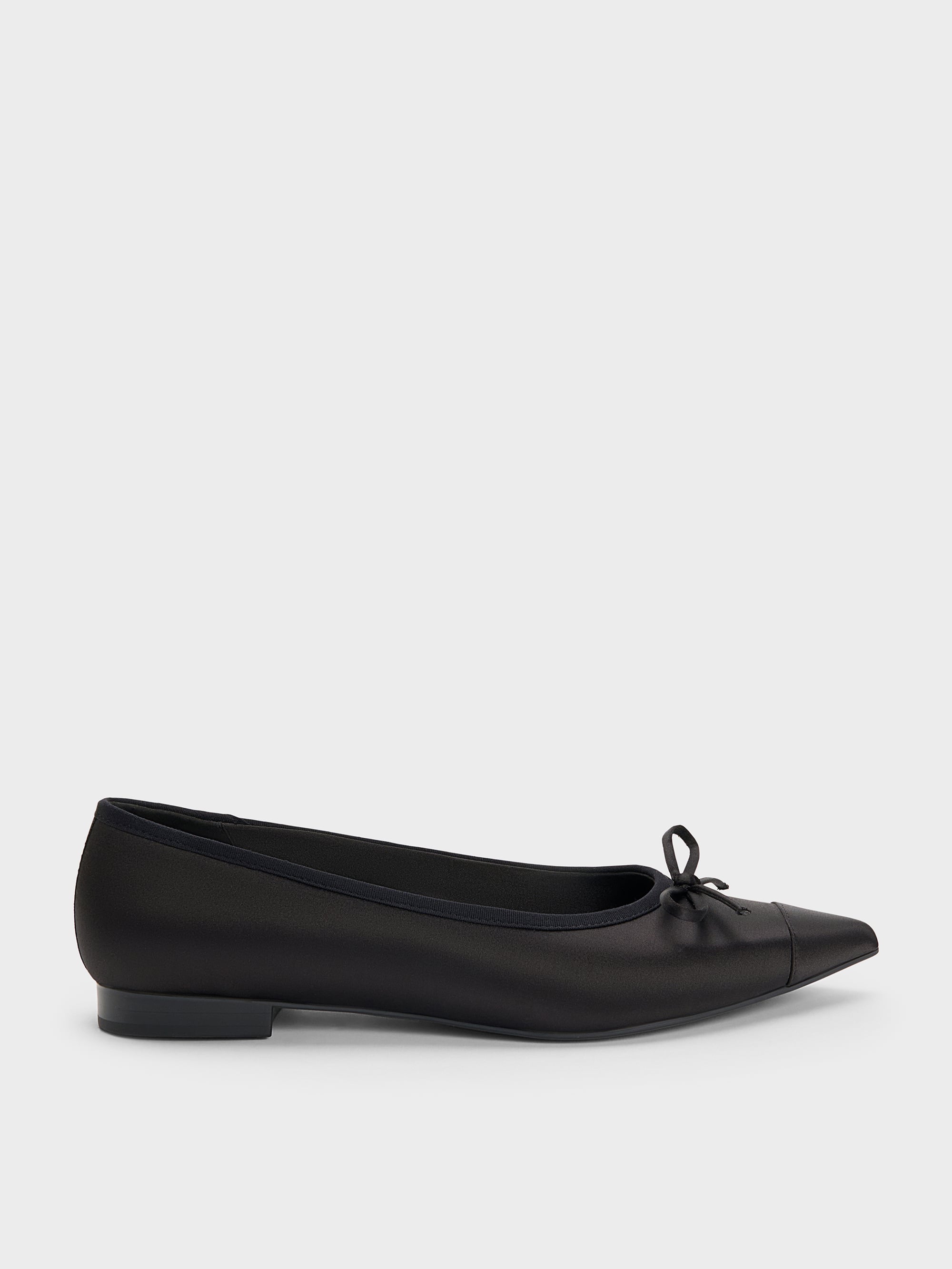 CHARLES & KEITH - Briella Satin Cap-Toe Flats by Charles & Keith US