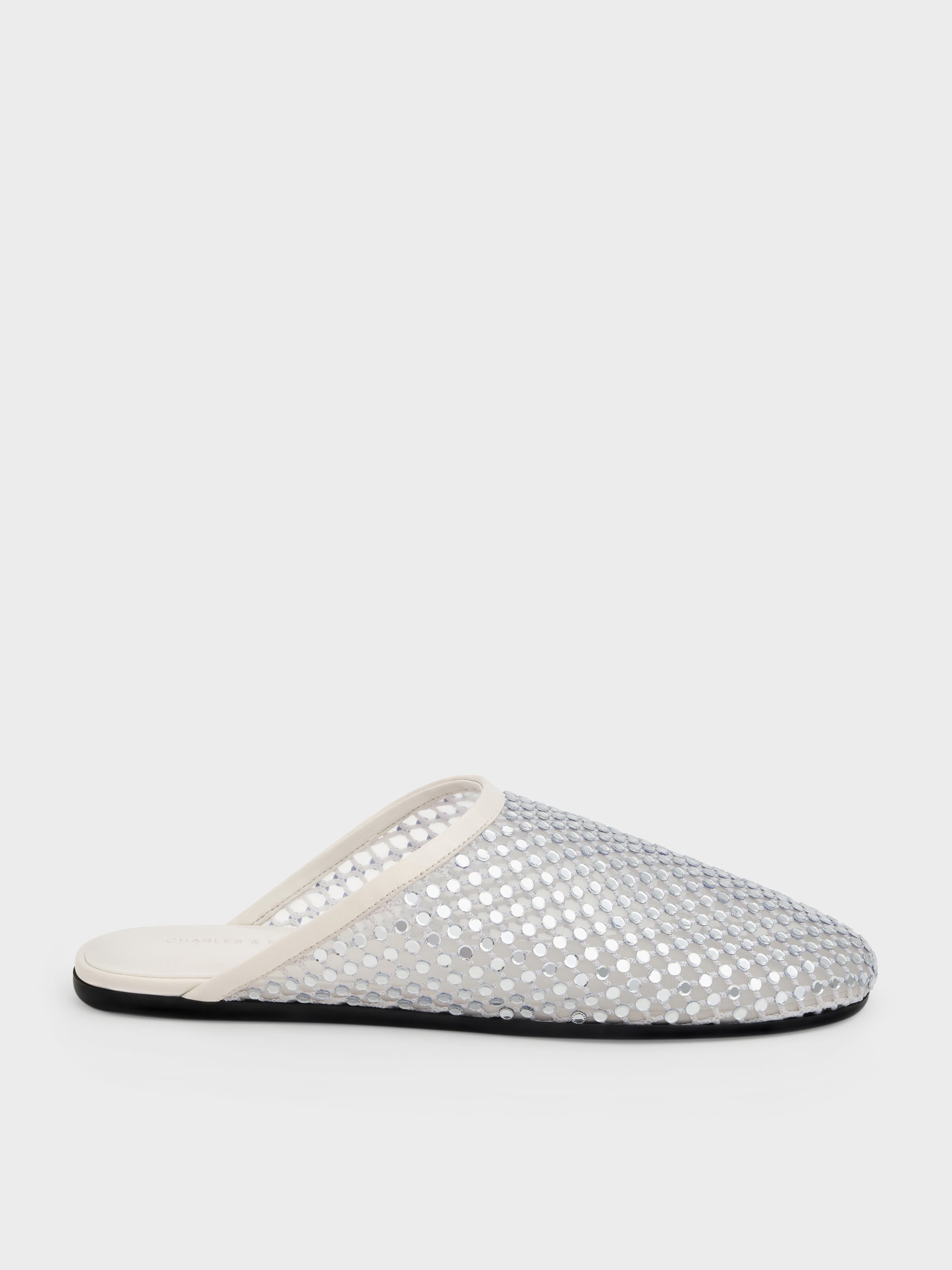 CHARLES & KEITH - Maggie Mesh Crystal Flat Mules by Charles & Keith US