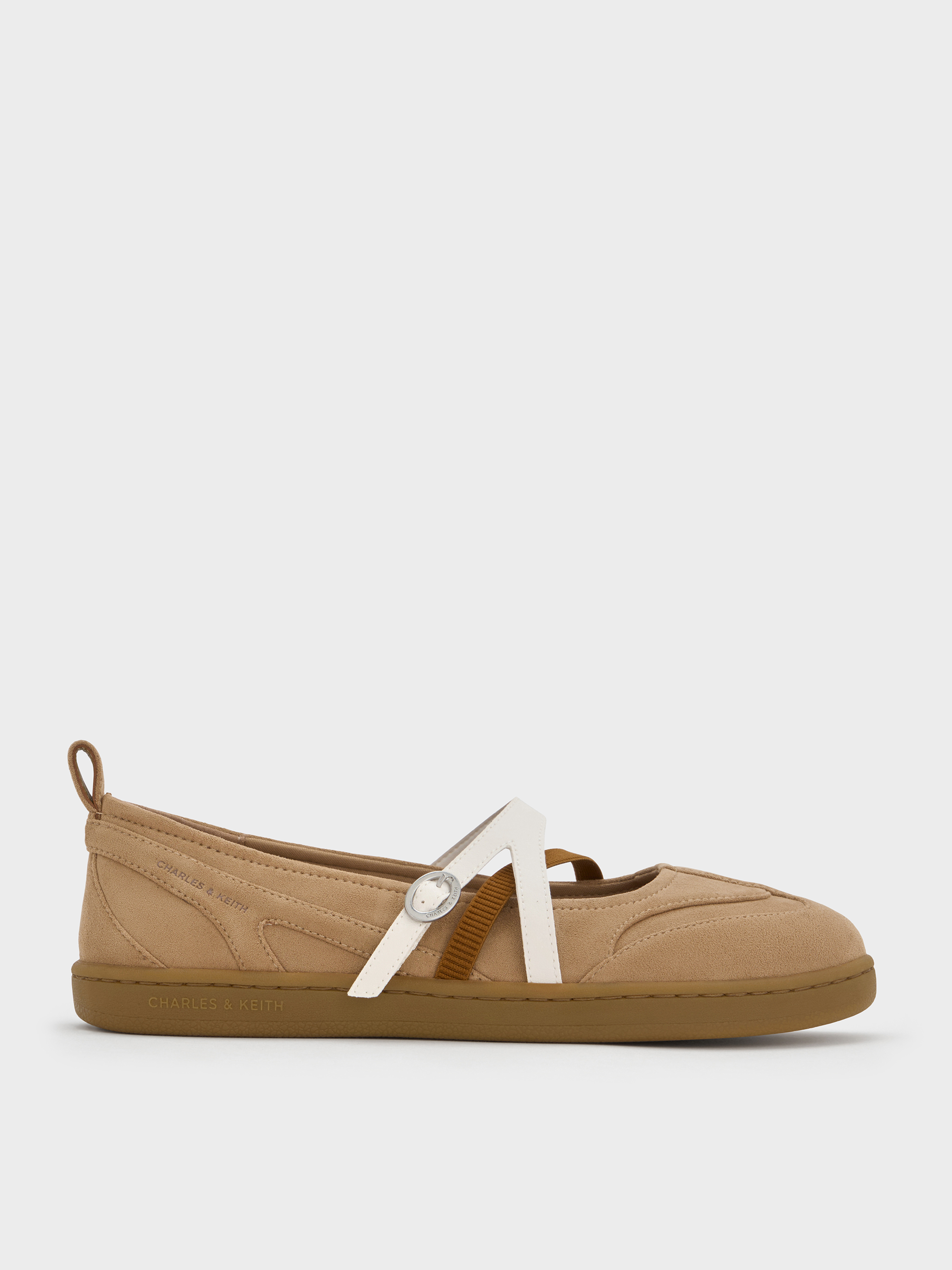 CHARLES & KEITH - Tiggy Faux Suede Two-Tone Ballet Sneakers by Charles & Keith US