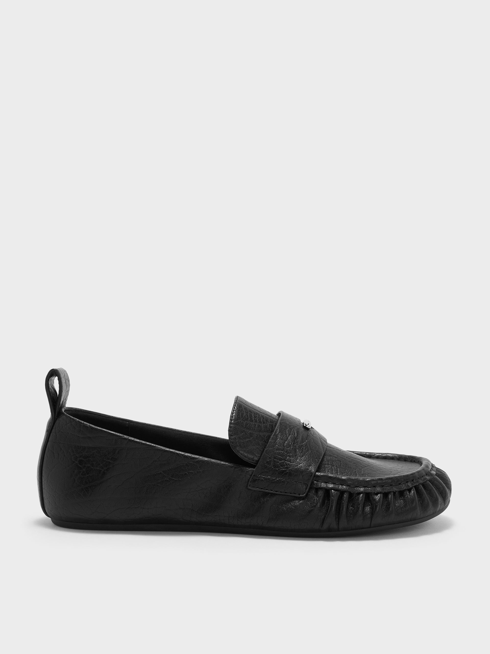 CHARLES & KEITH - Ruched Penny Loafers by Charles & Keith US