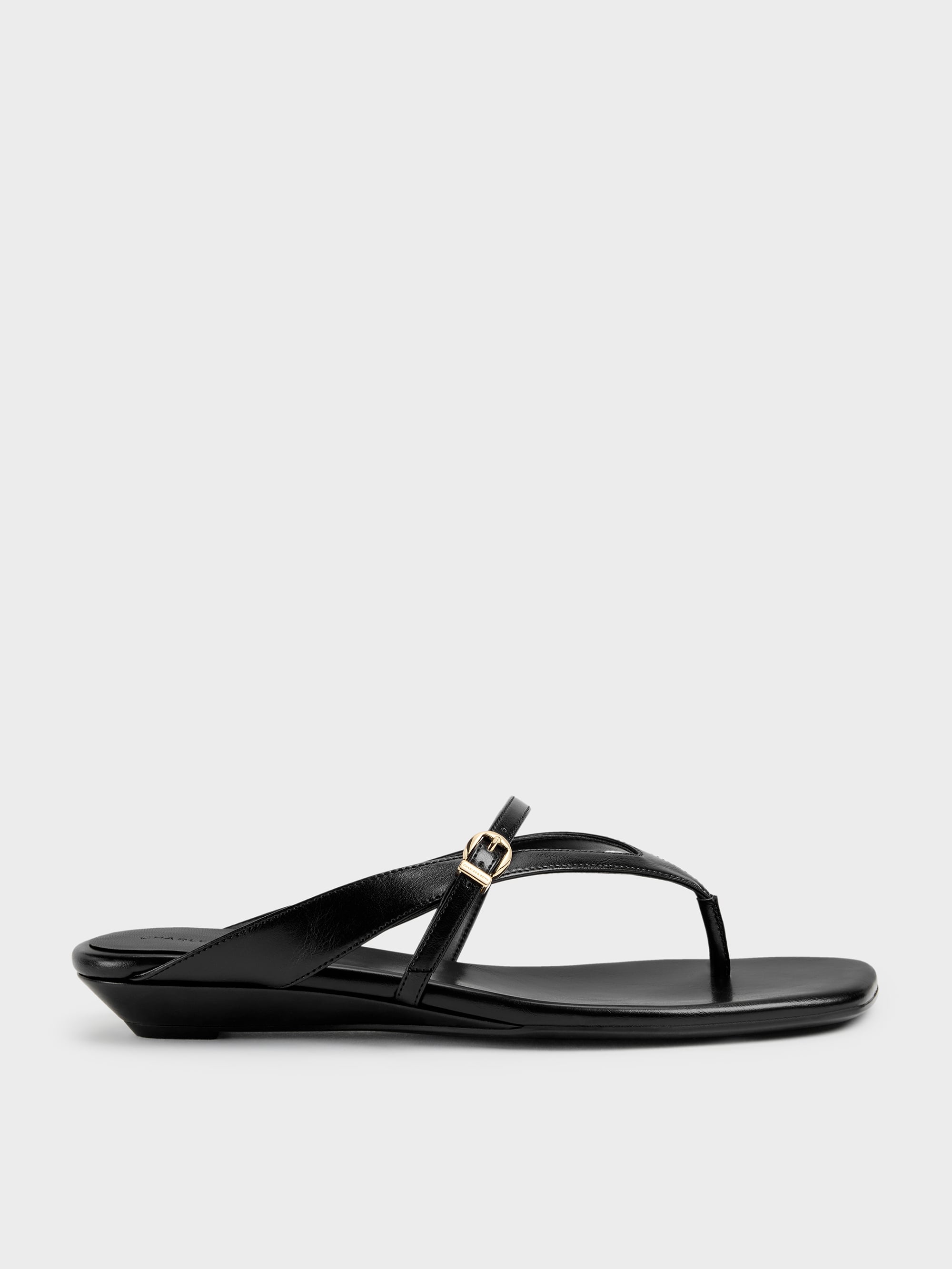 CHARLES & KEITH - Buckled Thong Wedges by Charles & Keith US