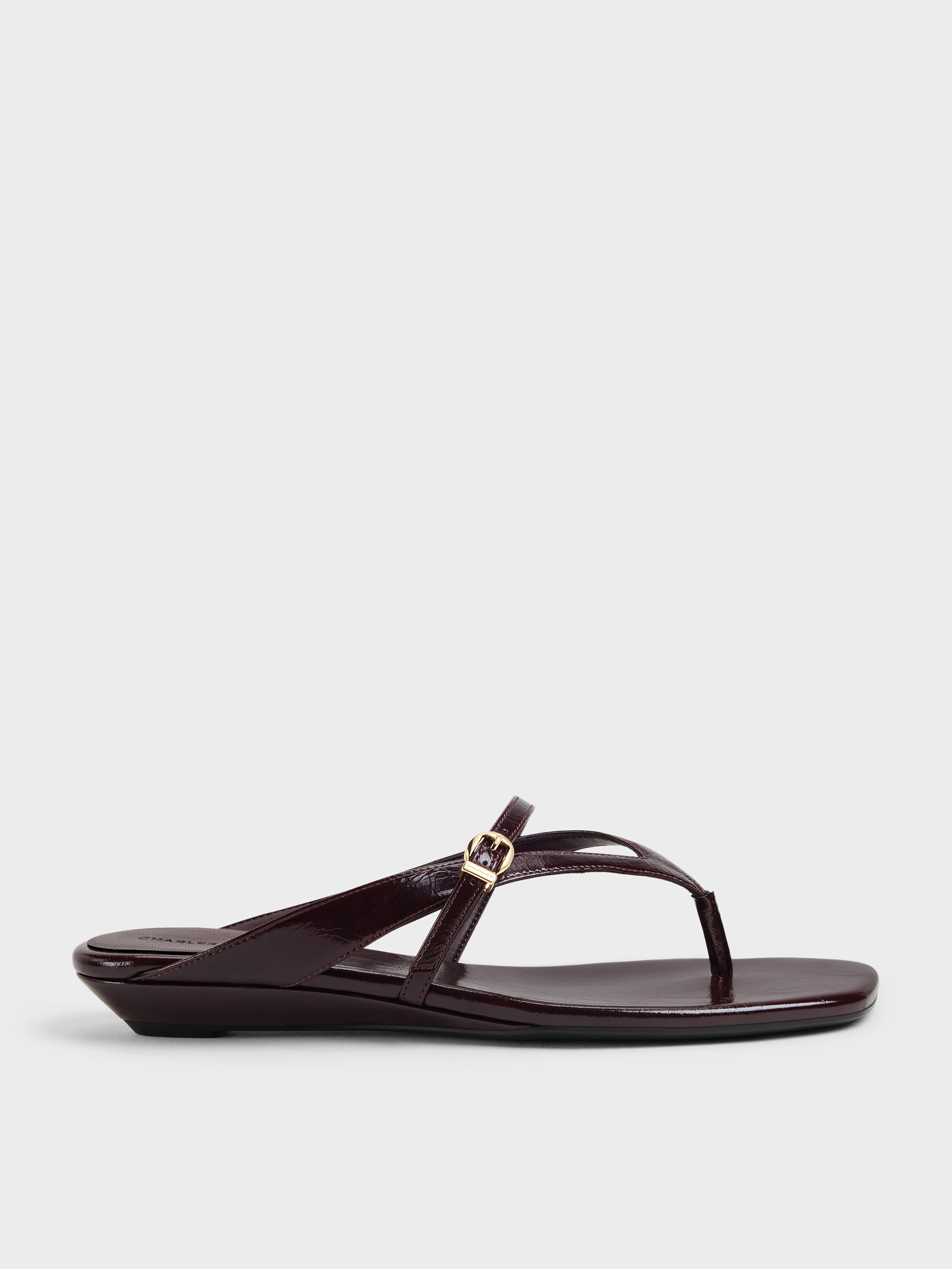 CHARLES & KEITH - Buckled Thong Wedges by Charles & Keith US