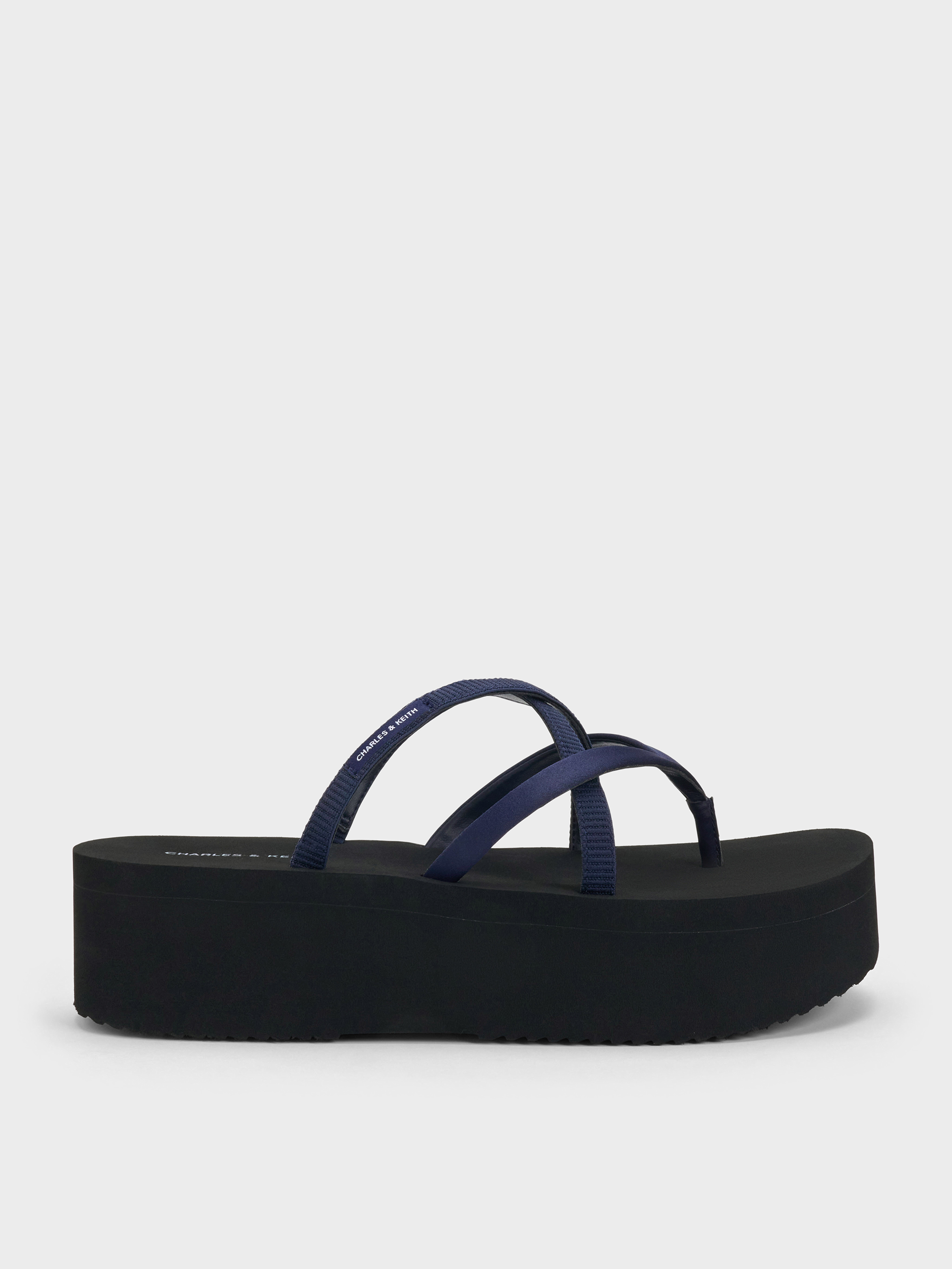 CHARLES & KEITH - Levy Satin Strappy Flatform Sandals by Charles & Keith US