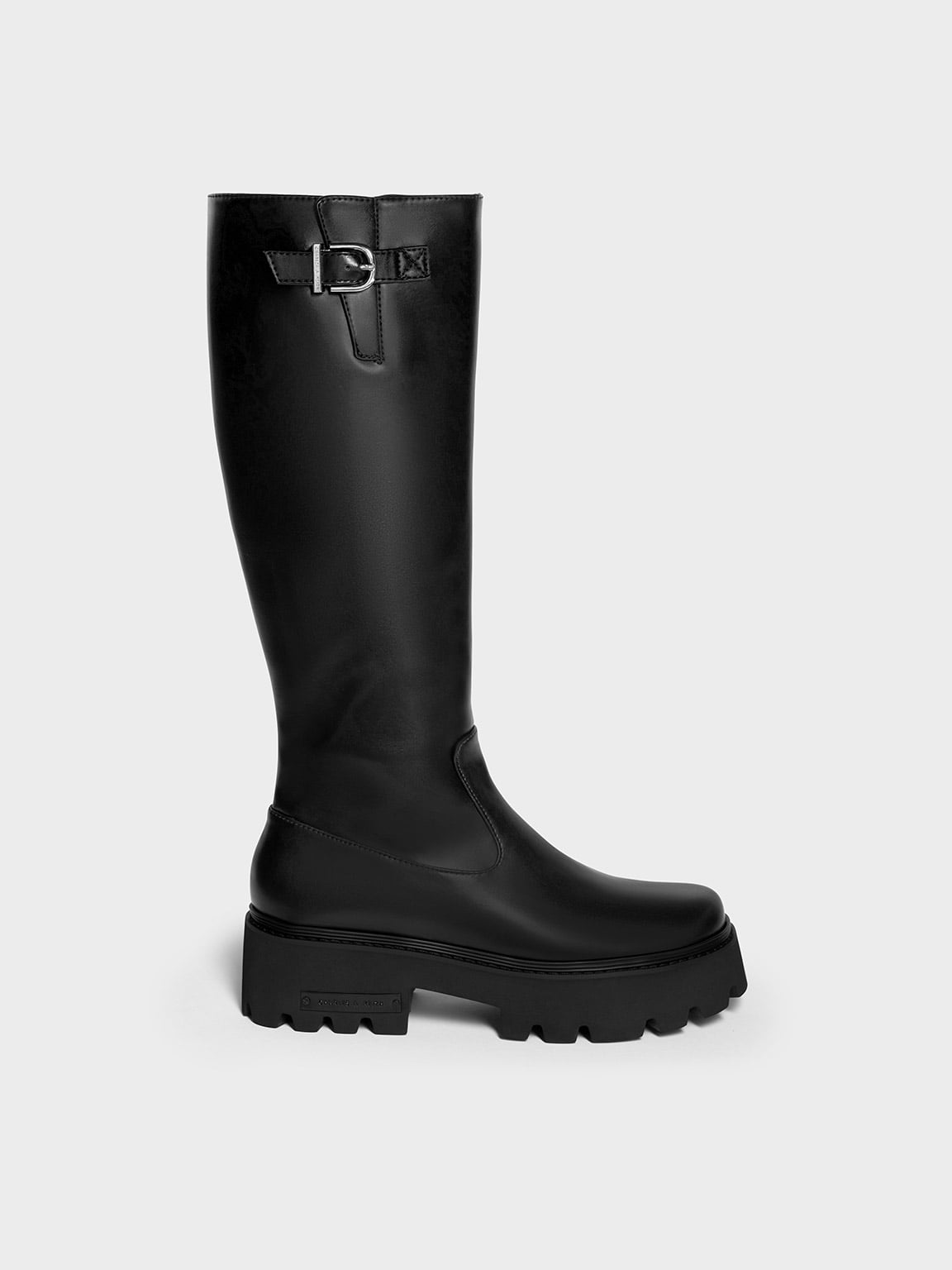 CHARLES & KEITH - Imogen Side-Buckle Chunky Knee-High Boots by Charles & Keith US