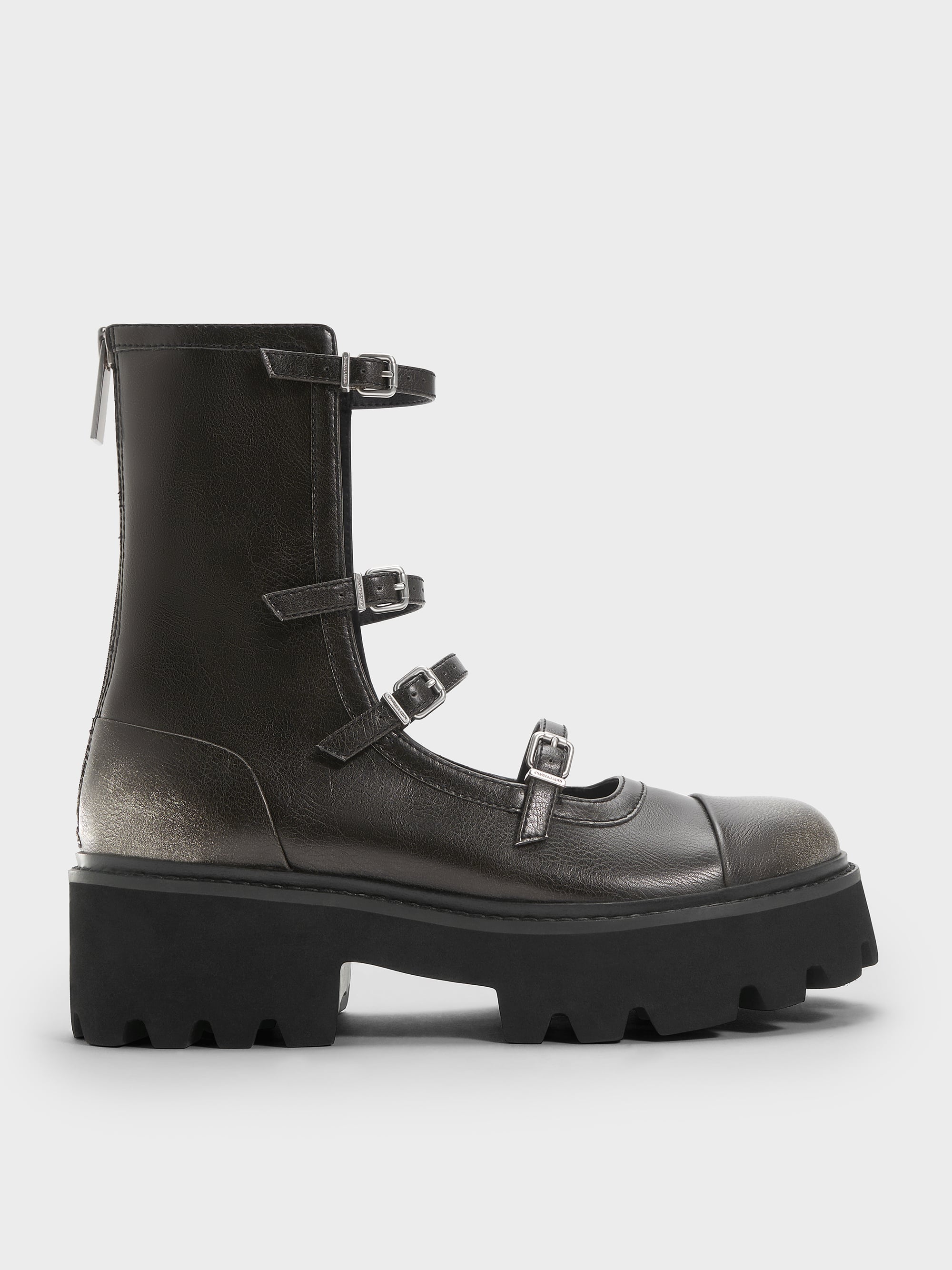CHARLES & KEITH - Celia Multi-Strap Calf Boots by Charles & Keith US