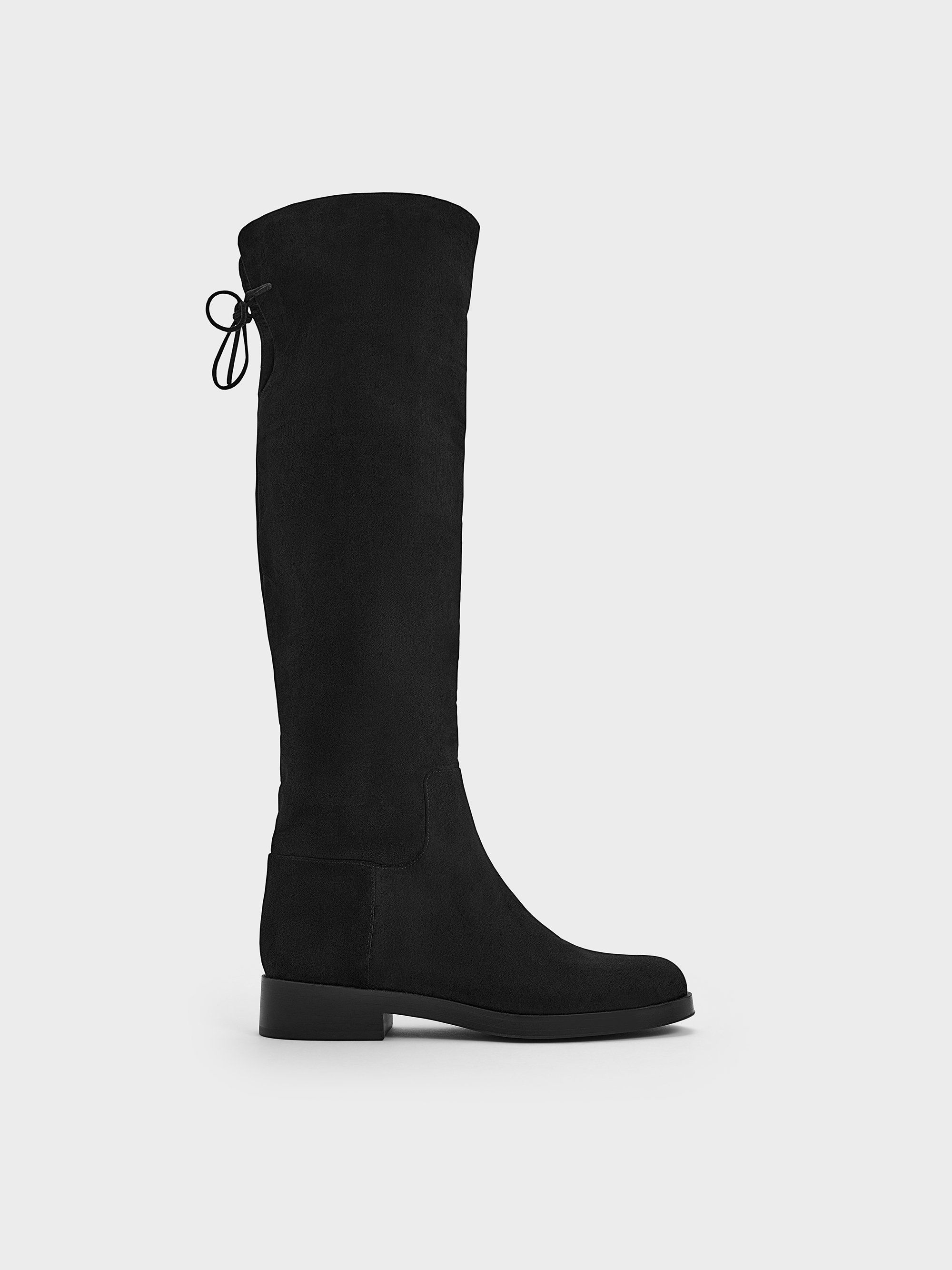 CHARLES & KEITH - Louisa Faux Suede Fold-Over Thigh-High Boots by Charles & Keith US