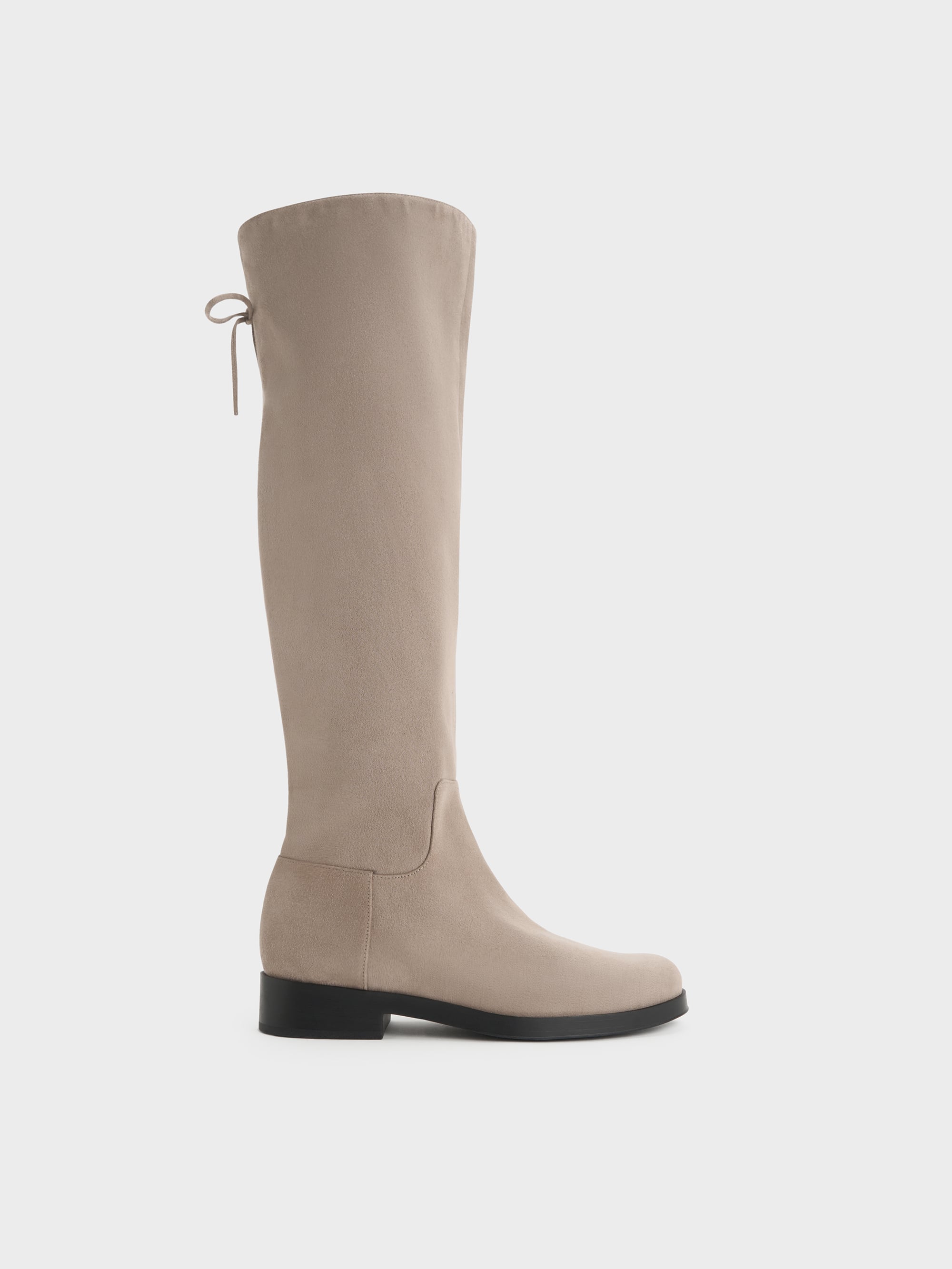 CHARLES & KEITH - Louisa Faux Suede Fold-Over Thigh-High Boots by Charles & Keith US