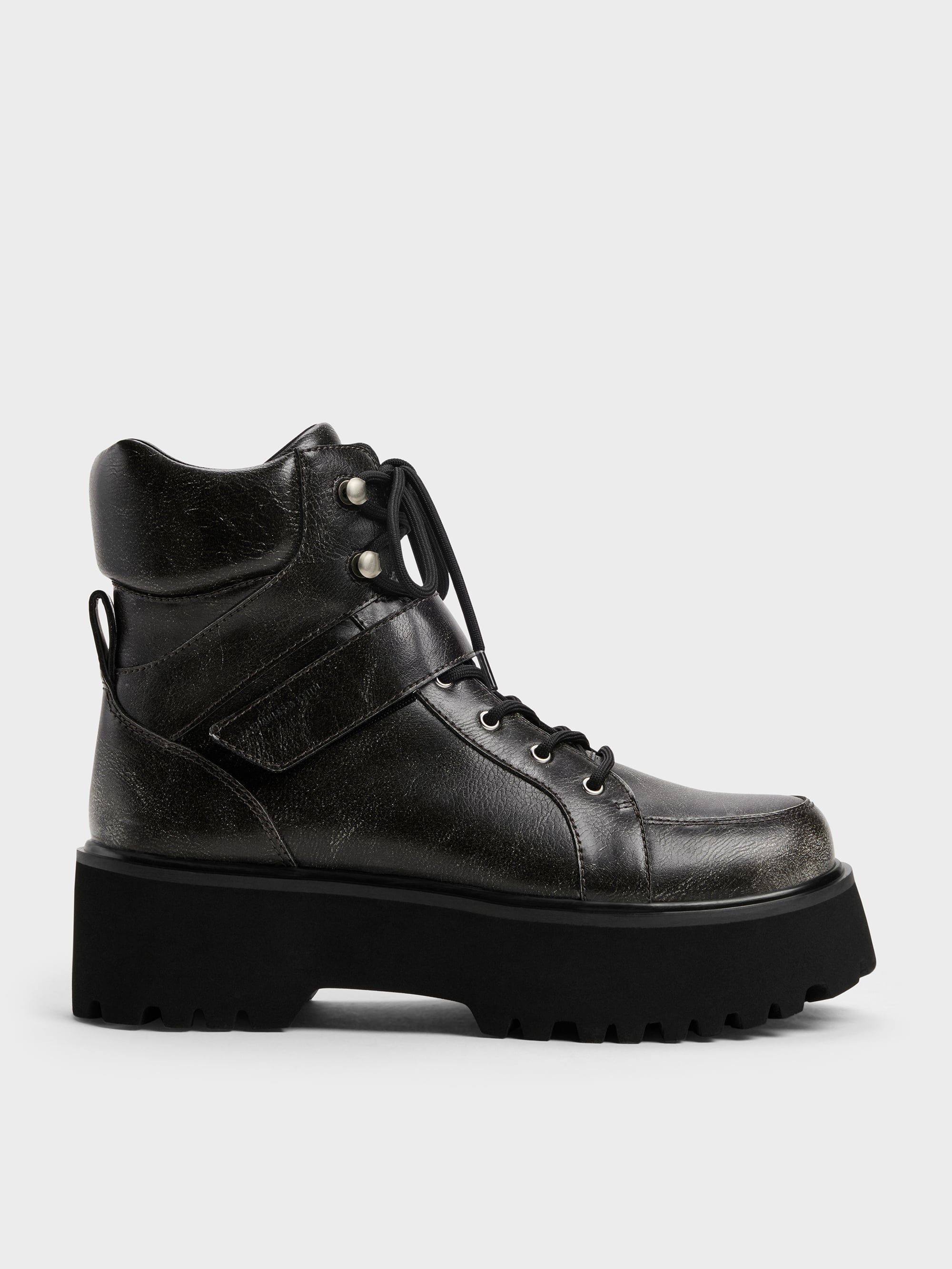 CHARLES & KEITH - Eliot Platform Combat Boots by Charles & Keith US