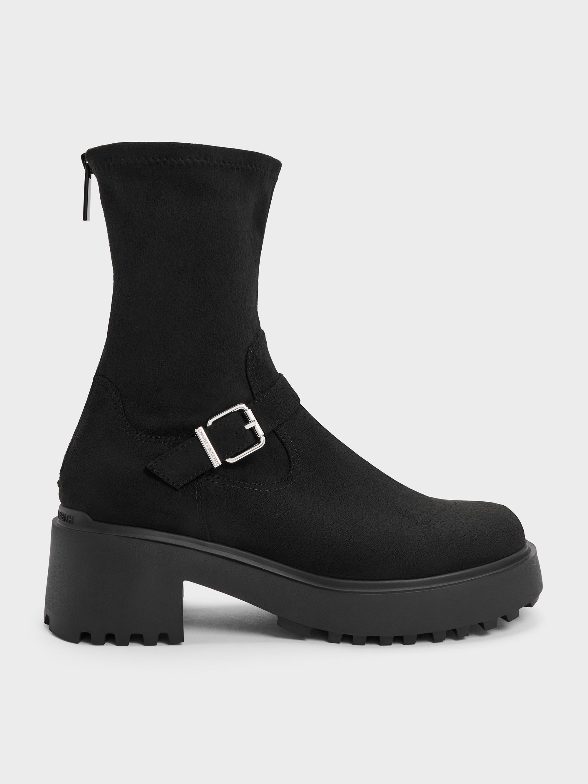 CHARLES & KEITH - Evan Faux Suede Platform Ankle Boots by Charles & Keith US