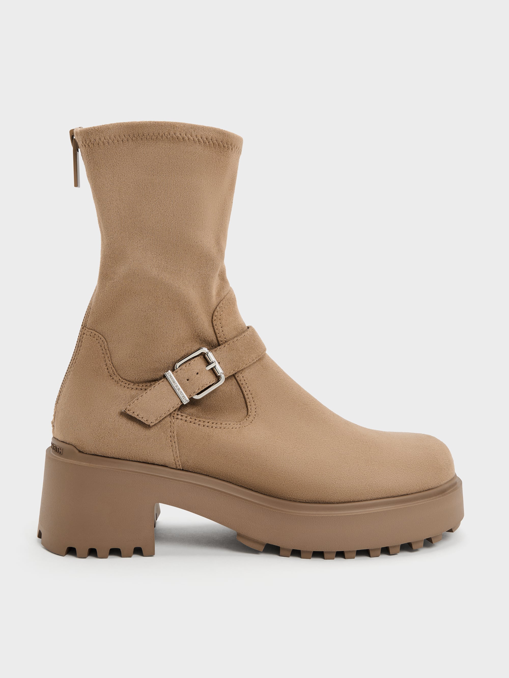 CHARLES & KEITH - Evan Faux Suede Platform Ankle Boots by Charles & Keith US
