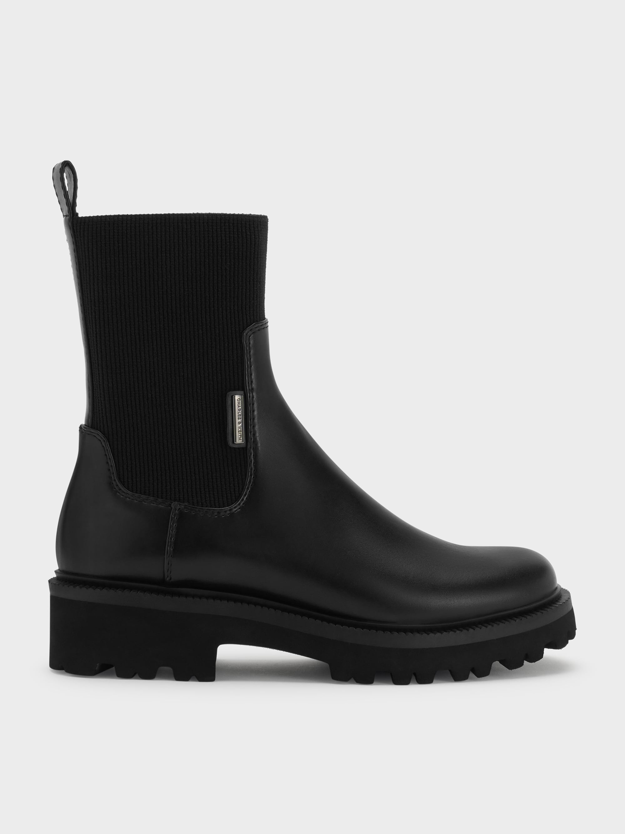 CHARLES & KEITH - Remy Ridged-Sole Chelsea Boots