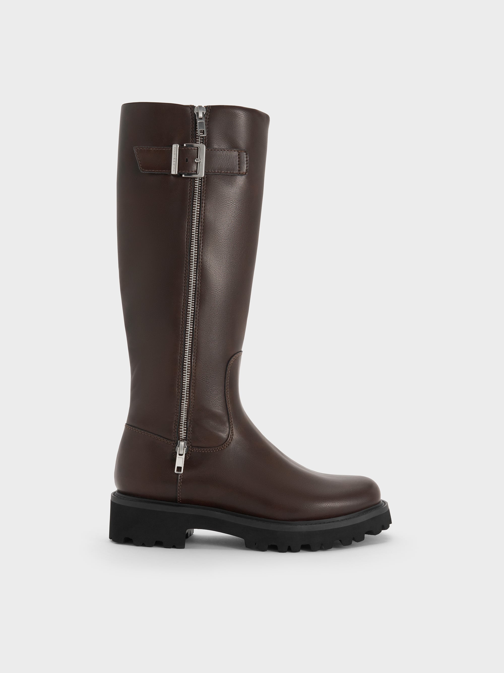 CHARLES & KEITH - Lyndon Buckled Knee-High Boots by Charles & Keith US