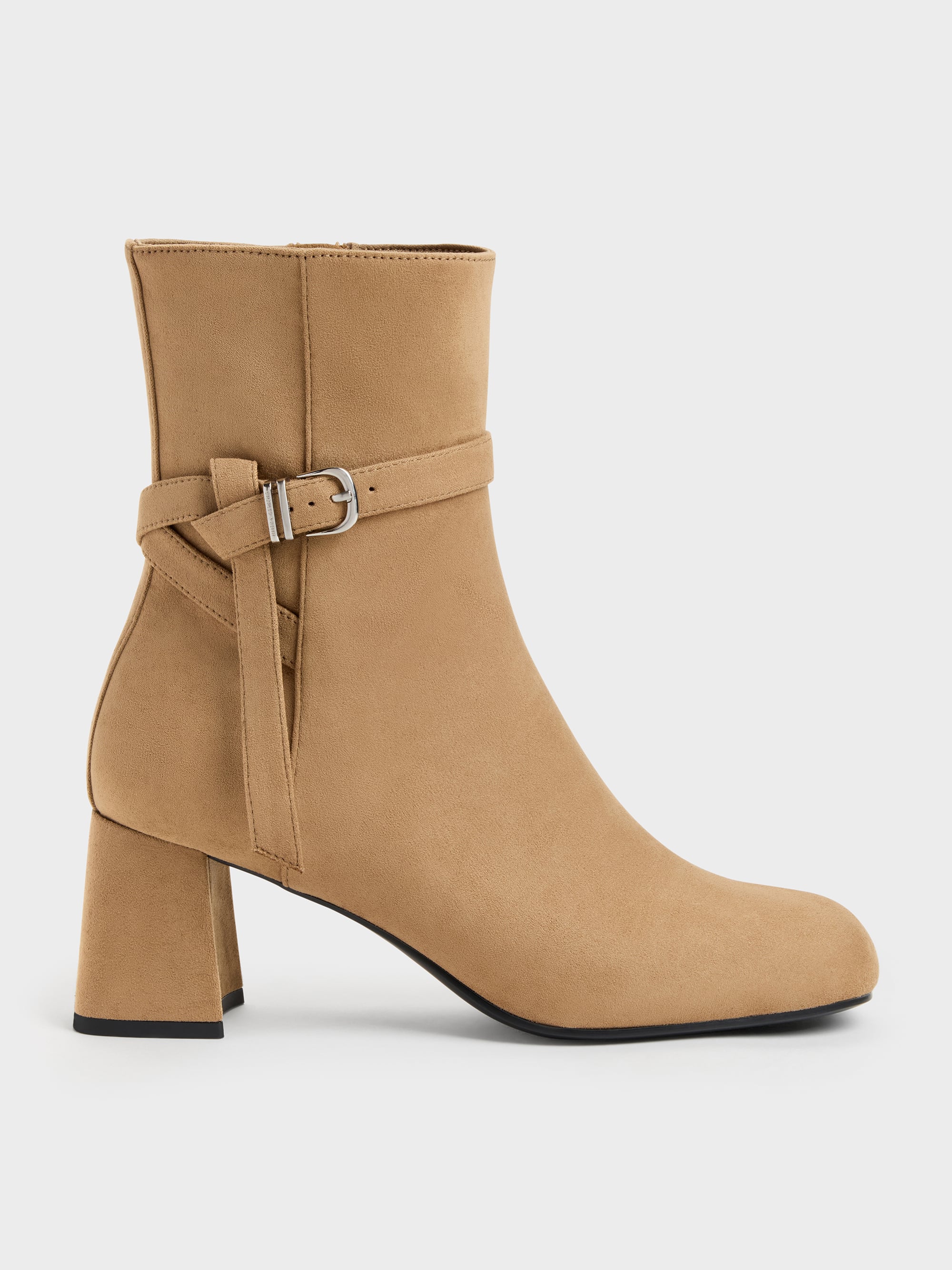 CHARLES & KEITH - Eliza Faux Suede Block-Heel Ankle Boots by Charles & Keith US