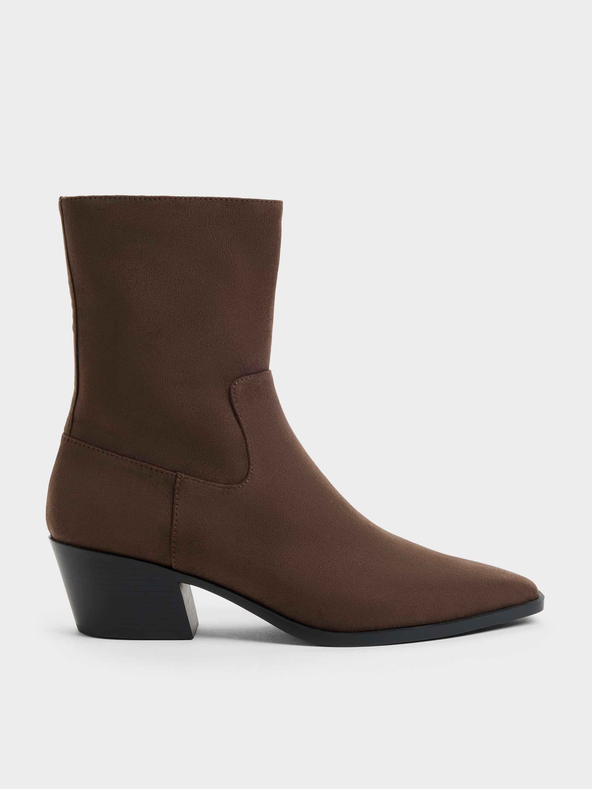 CHARLES & KEITH - Faux Suede Tapered Ankle Boots by Charles & Keith US