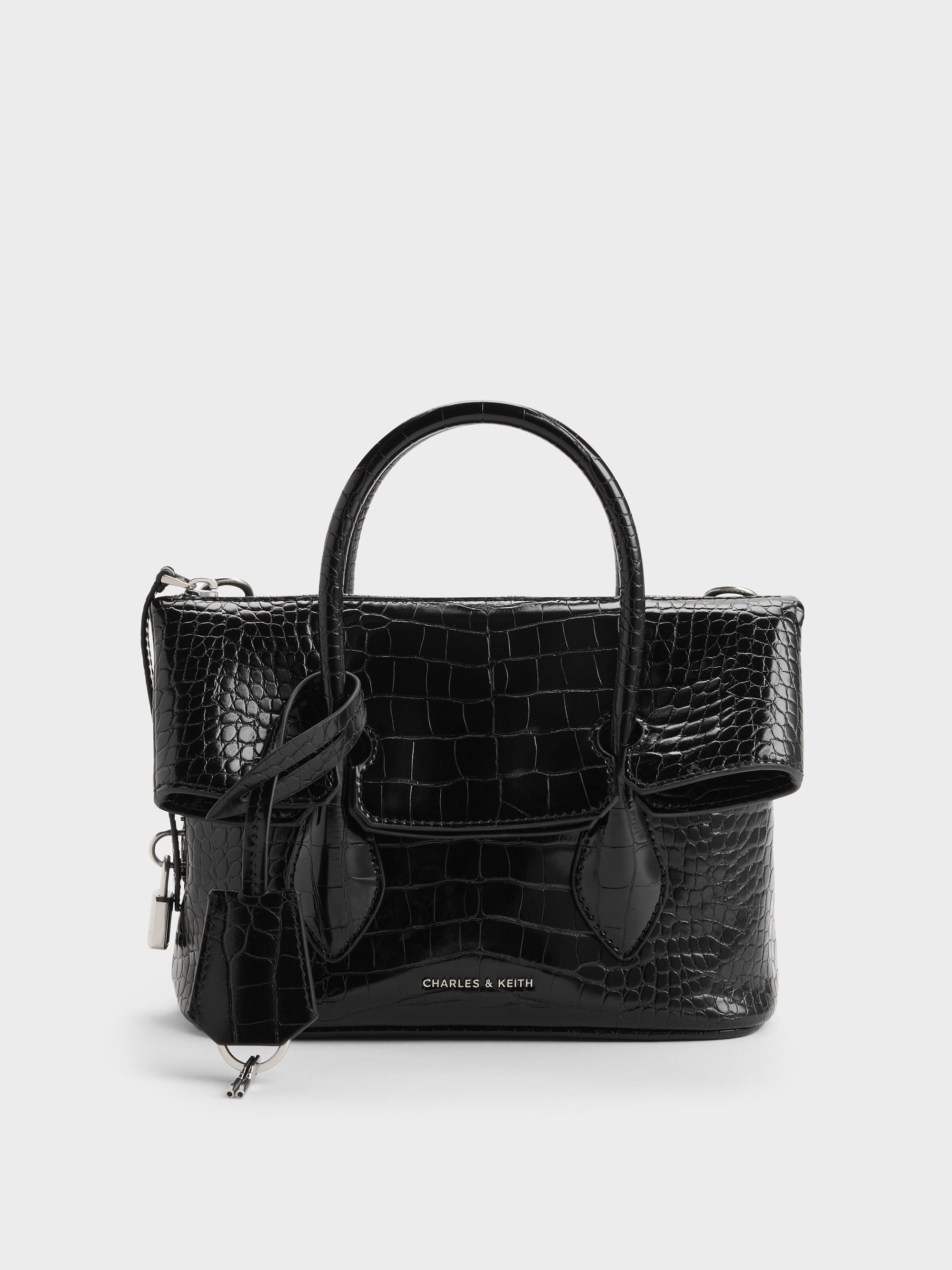 CHARLES & KEITH - Aveline Croc-Effect Front-Flap Crossbody Bag by Charles & Keith US