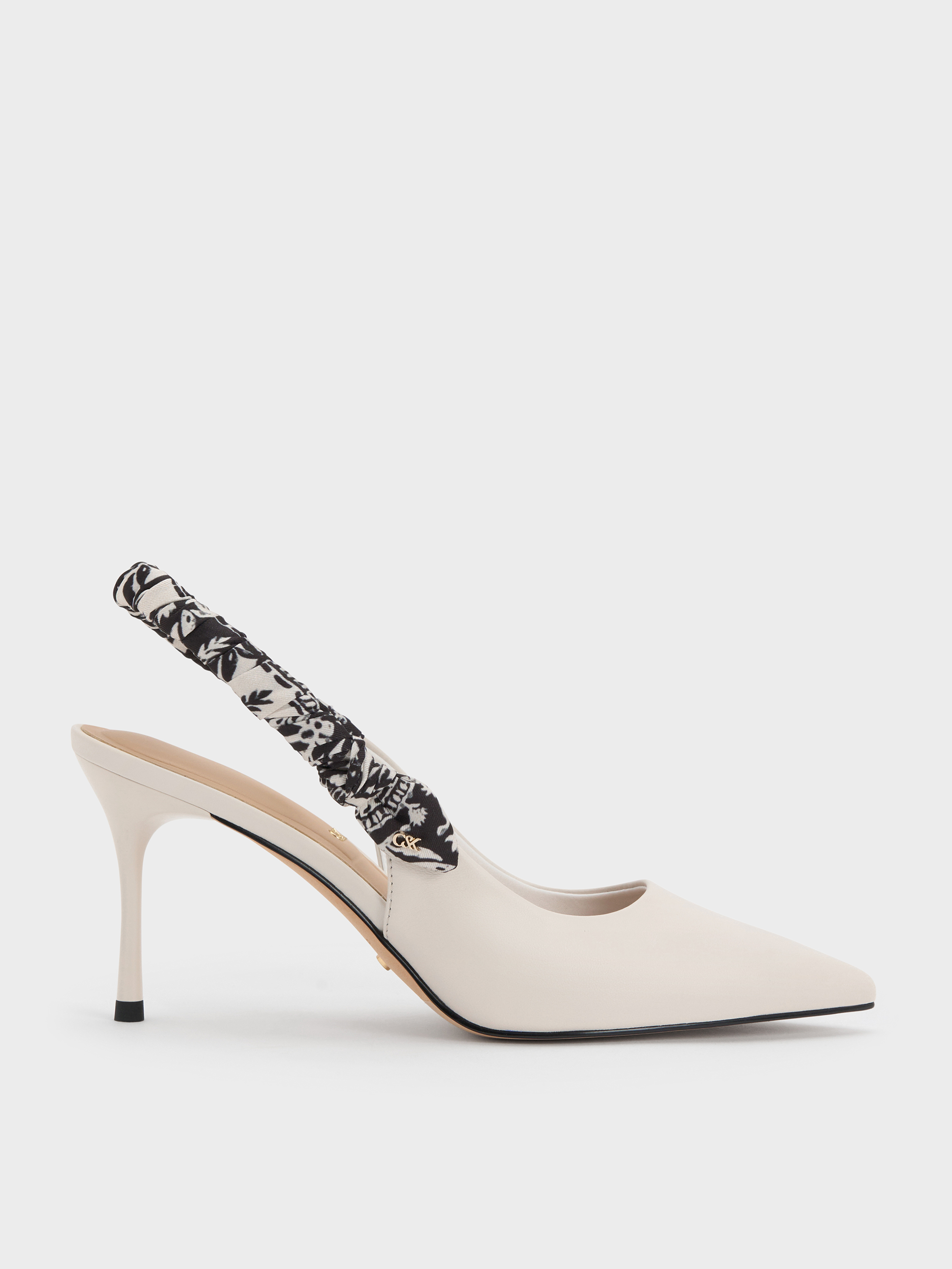 CHARLES & KEITH - Tayari Leather Scarf-Strap Slingback Pumps by Charles & Keith US