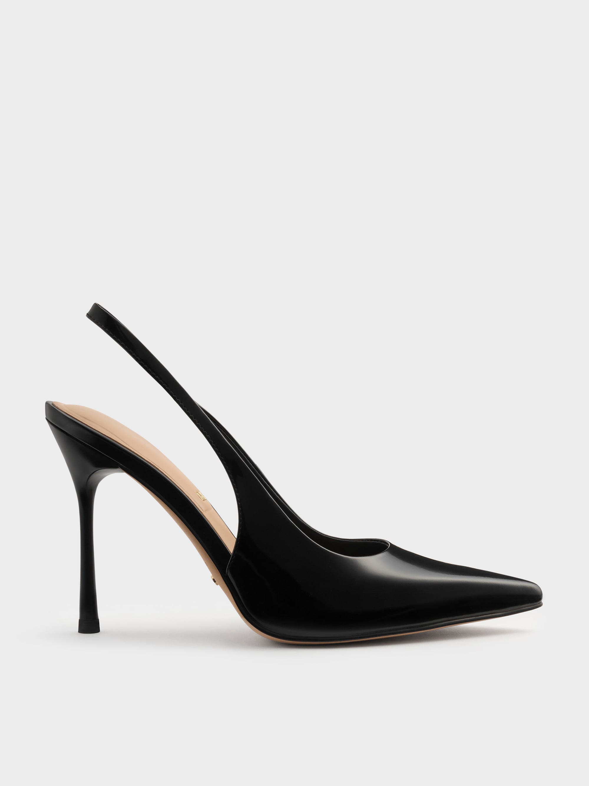 CHARLES & KEITH - Leather Slingback Stiletto Pumps by Charles & Keith US
