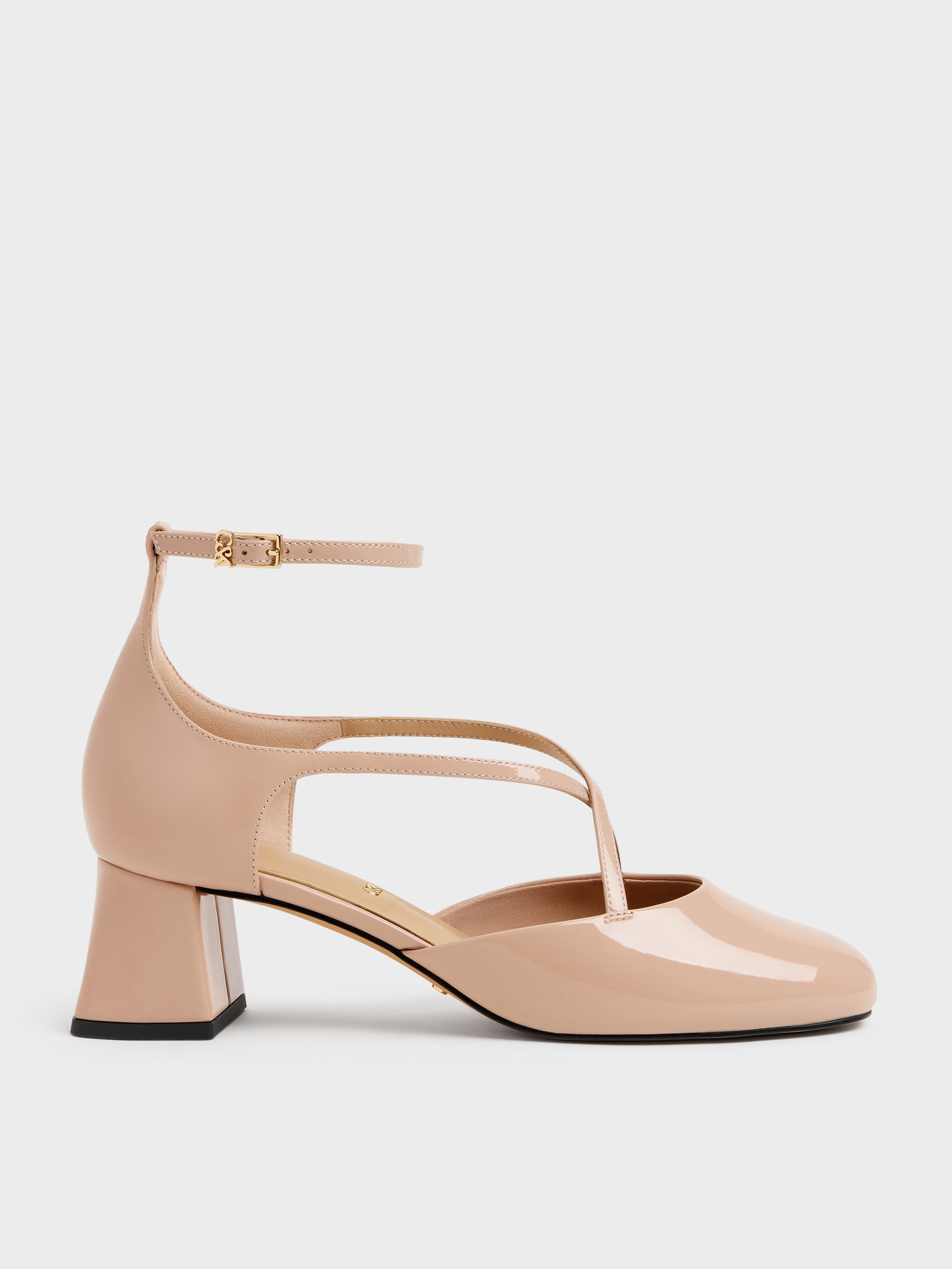 CHARLES & KEITH - Patent Leather Crossover Pumps by Charles & Keith US