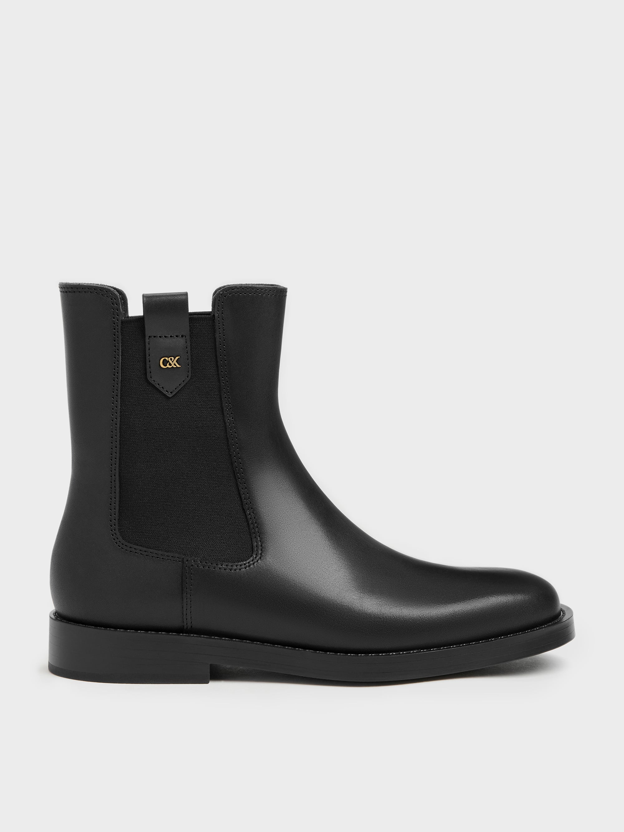 CHARLES & KEITH - Kallie Leather Chelsea Boots by Charles & Keith US