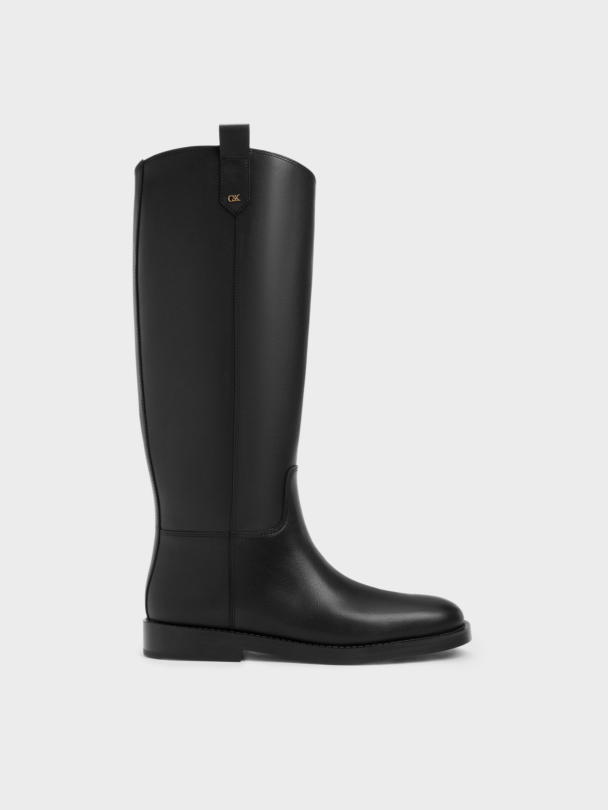 CHARLES & KEITH - Kallie Leather Knee-High Boots by Charles & Keith US