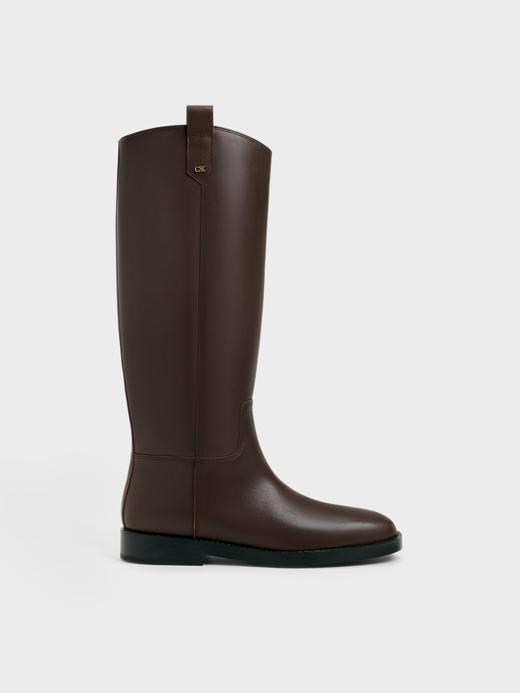 CHARLES & KEITH - Kallie Leather Knee-High Boots by Charles & Keith US