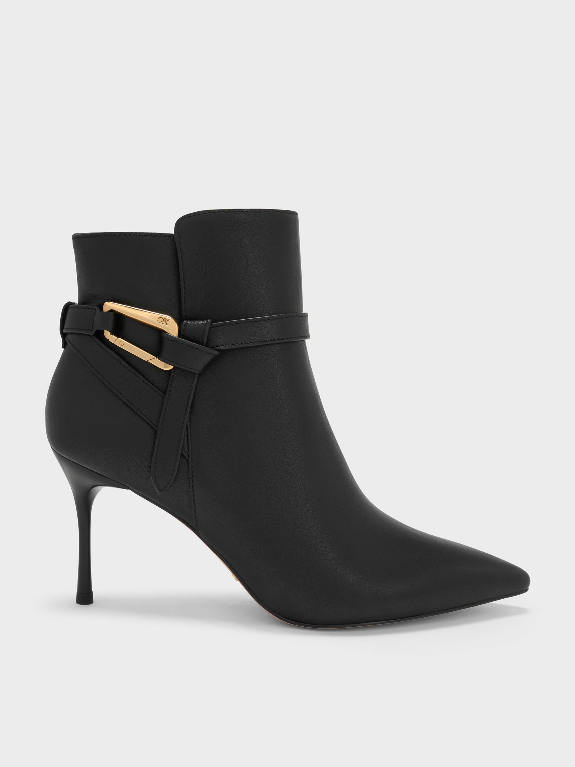 CHARLES & KEITH - Daena Leather Stiletto Ankle Boots by Charles & Keith US