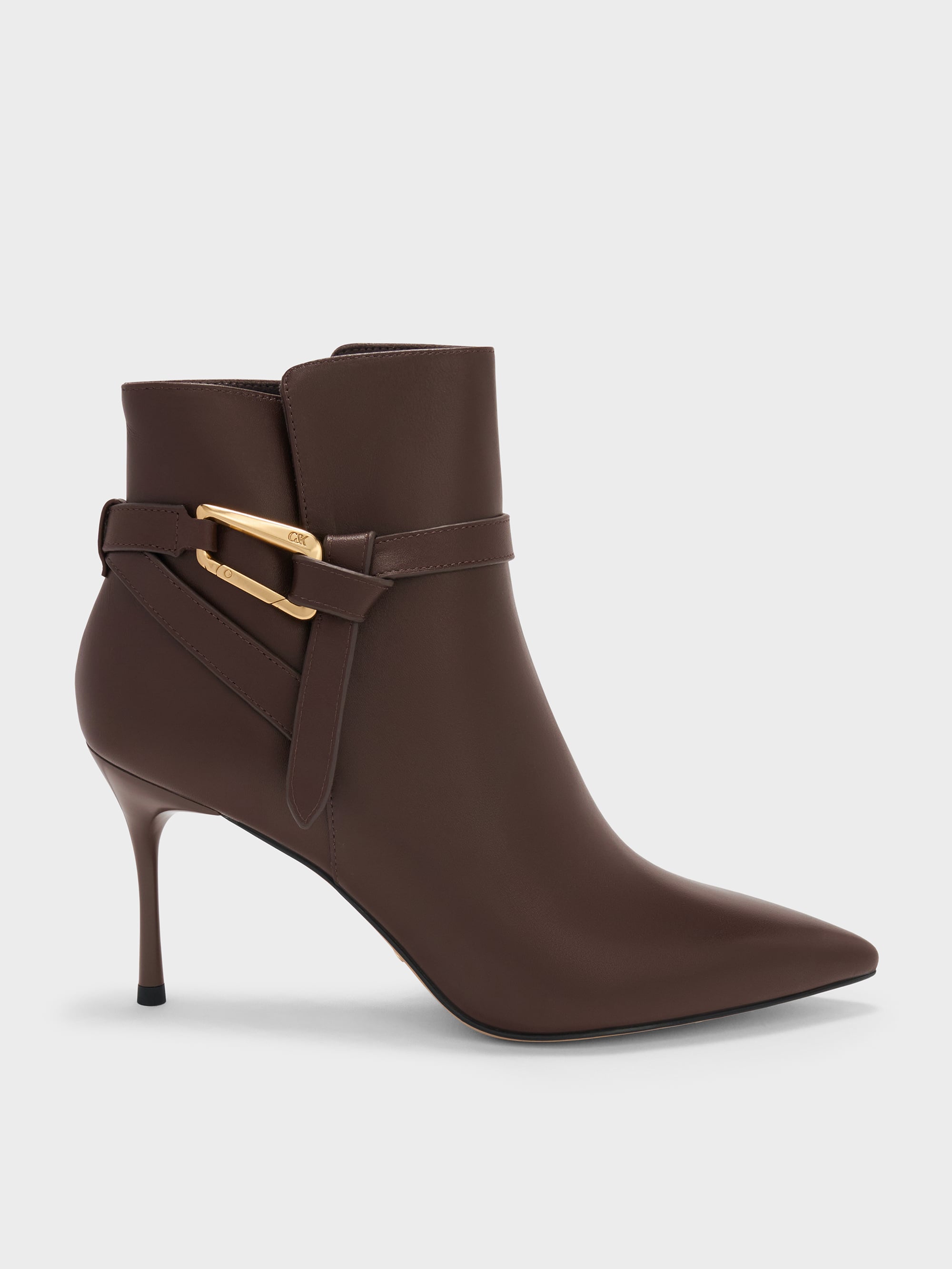 CHARLES & KEITH - Daena Leather Stiletto Ankle Boots by Charles & Keith US