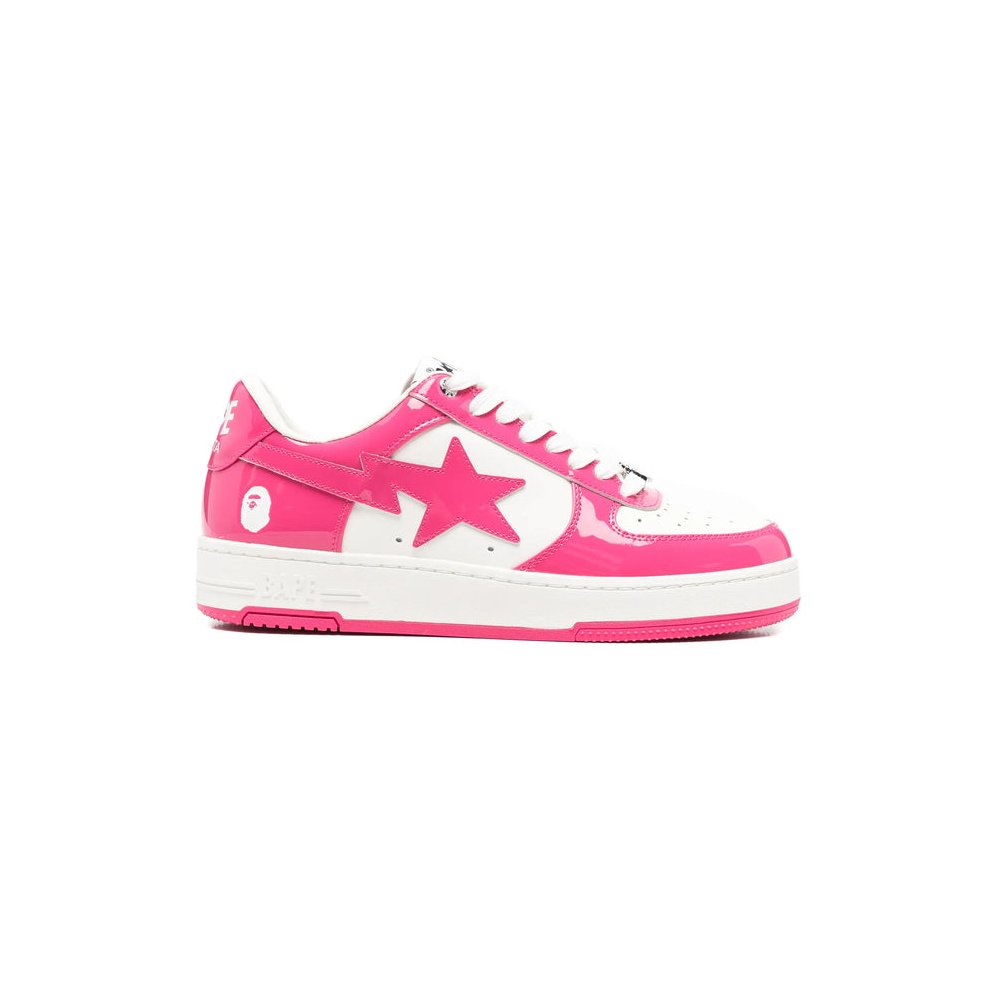 A Bathing Ape® Patent Leather Colorblock Sneakers — Pink by A Bathing Ape®
