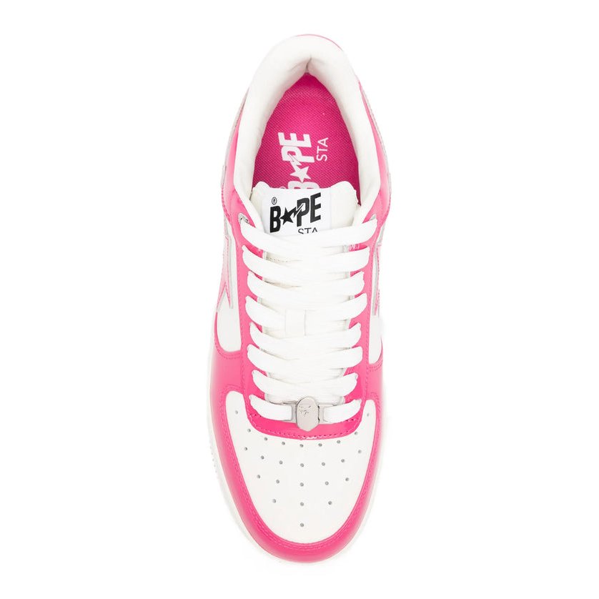 A Bathing Ape® Patent Leather Colorblock Sneakers — Pink, view 2