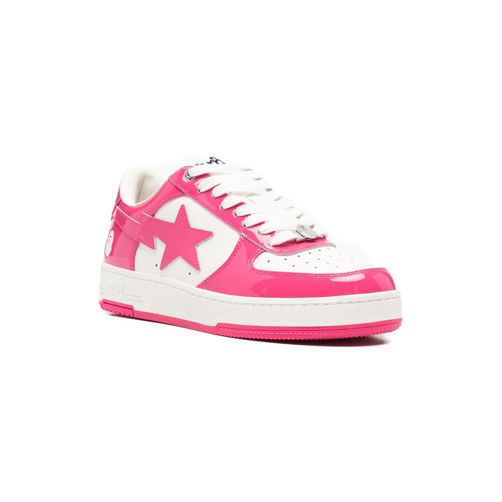 A Bathing Ape® Patent Leather Colorblock Sneakers — Pink, view 3