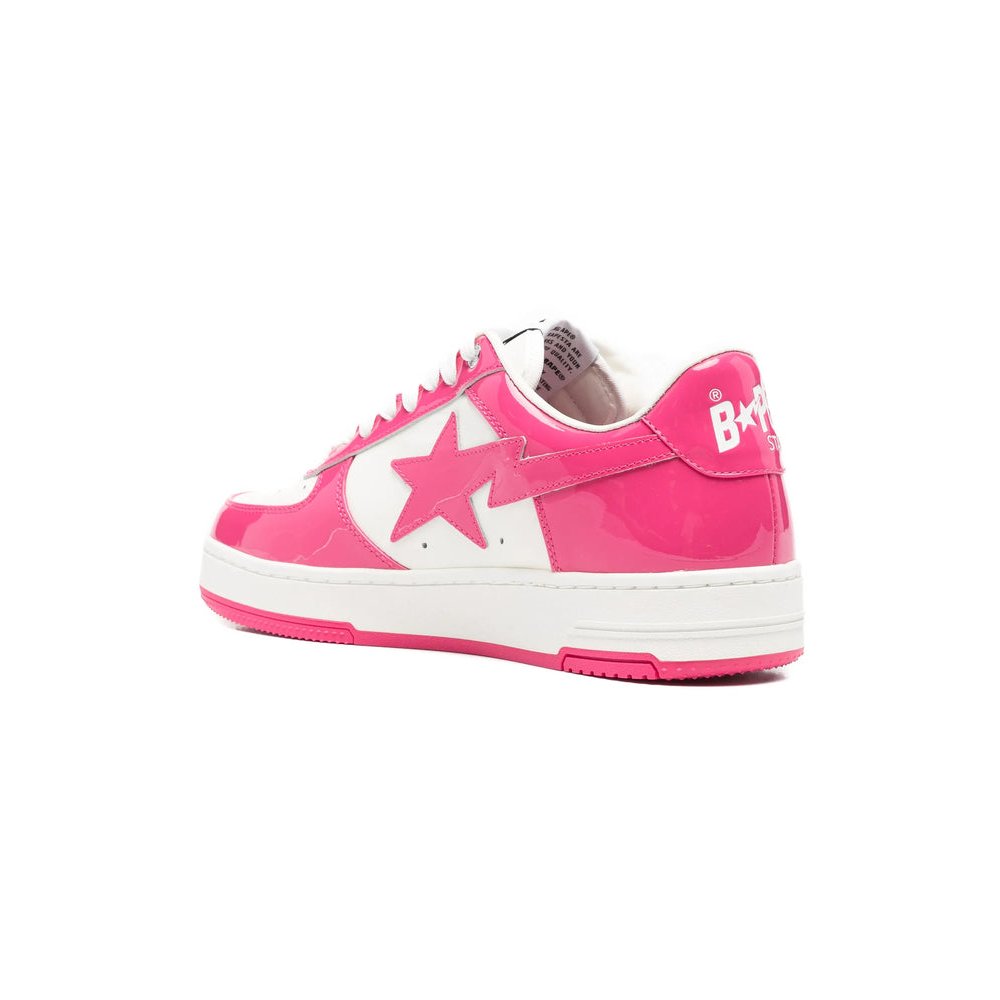 A Bathing Ape® Patent Leather Colorblock Sneakers — Pink, view 4