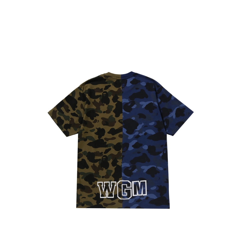 A Bathing Ape® Shark Motif Split Camouflage T-Shirt — Navy, view 3