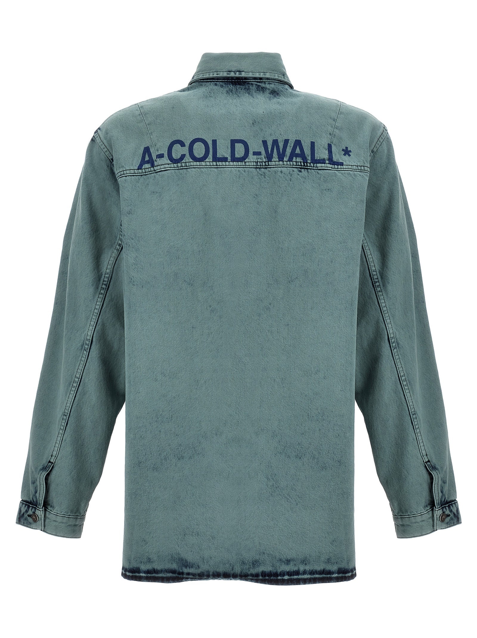 A-Cold-Wall* Bleached Overdyed Denim Shirt — Blue, view 2