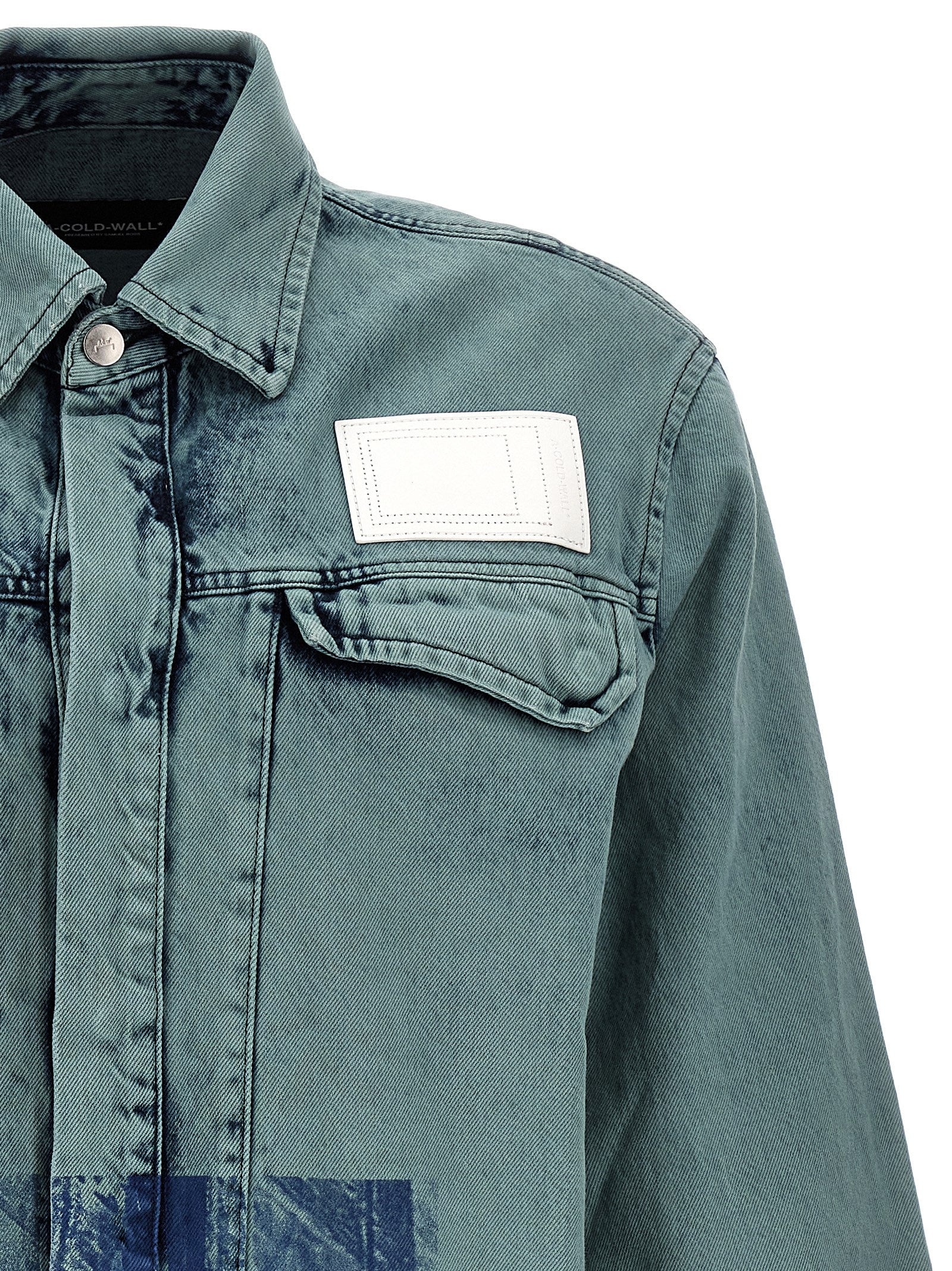 A-Cold-Wall* Bleached Overdyed Denim Shirt — Blue, view 3