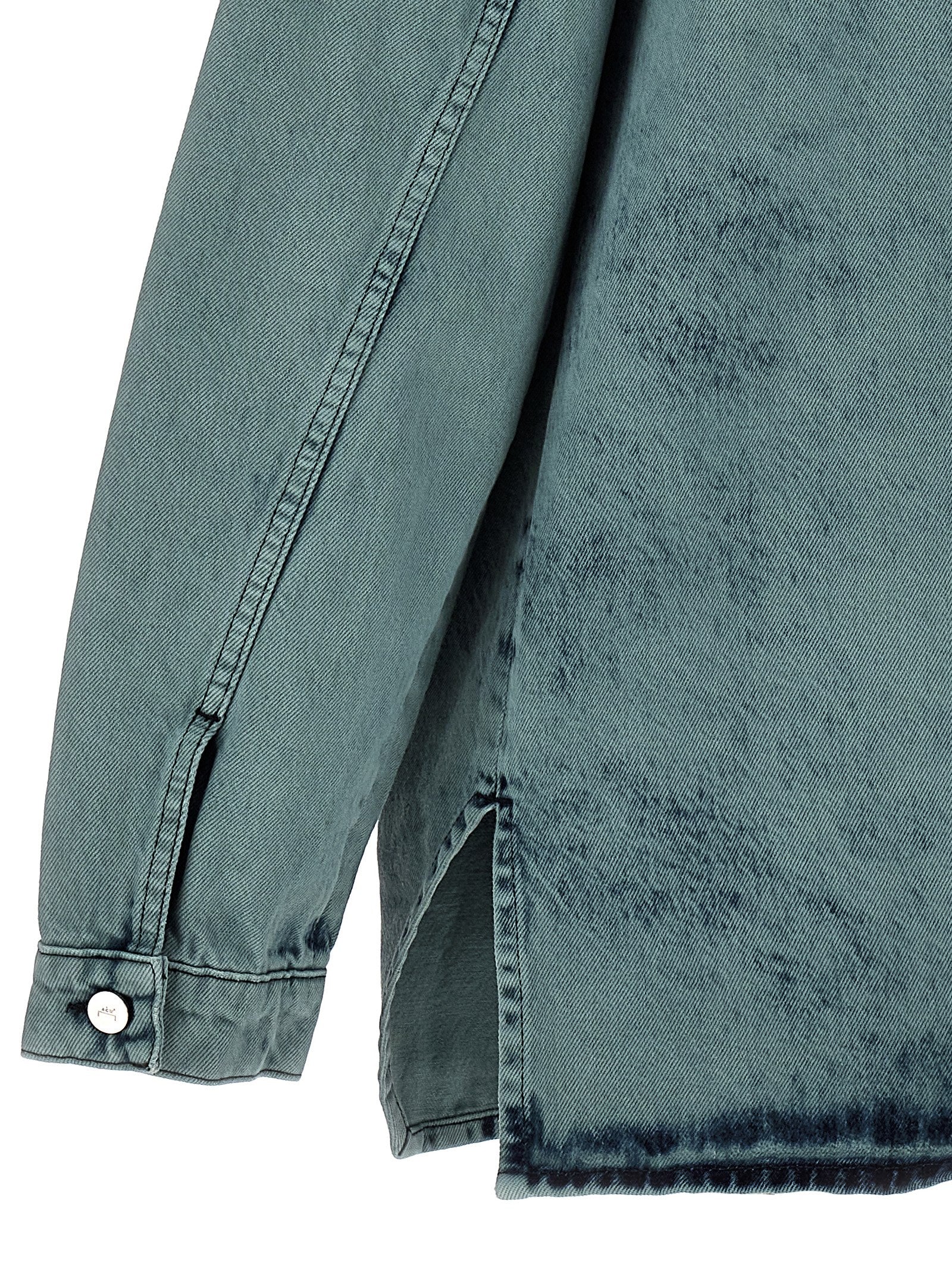 A-Cold-Wall* Bleached Overdyed Denim Shirt — Blue, view 4