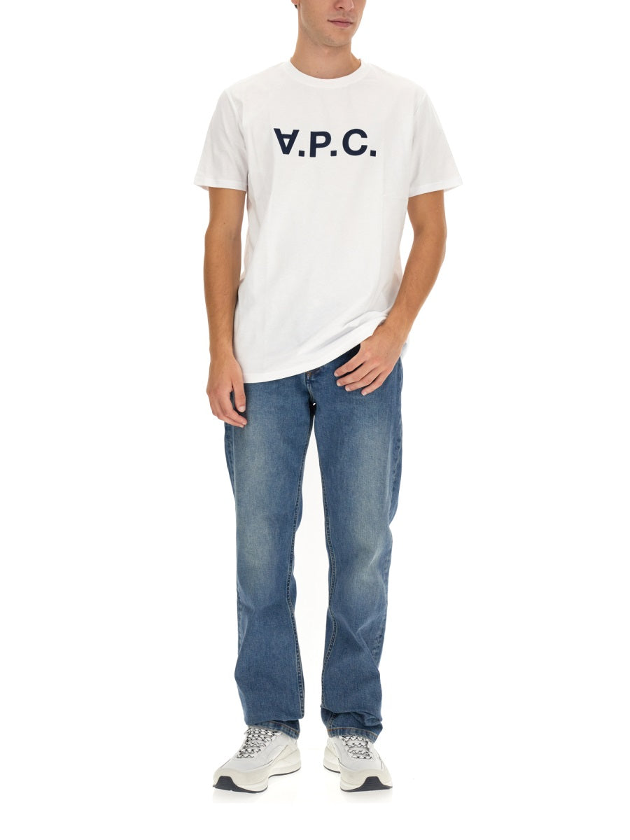 A.P.C. Cotton Straight Leg Jeans — Blue, view 2