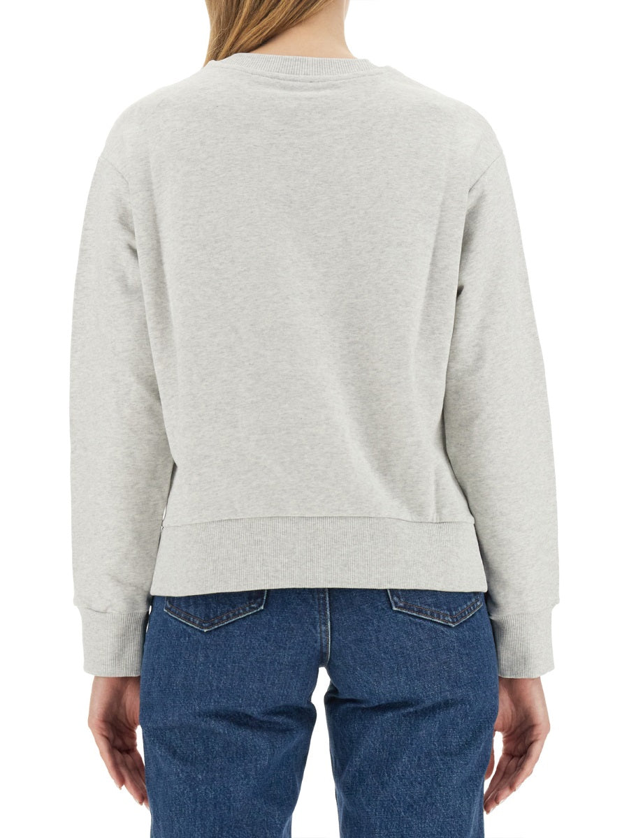 A.P.C. Logo-Embroidered Cotton Sweatshirt — Gray by A.p.c.