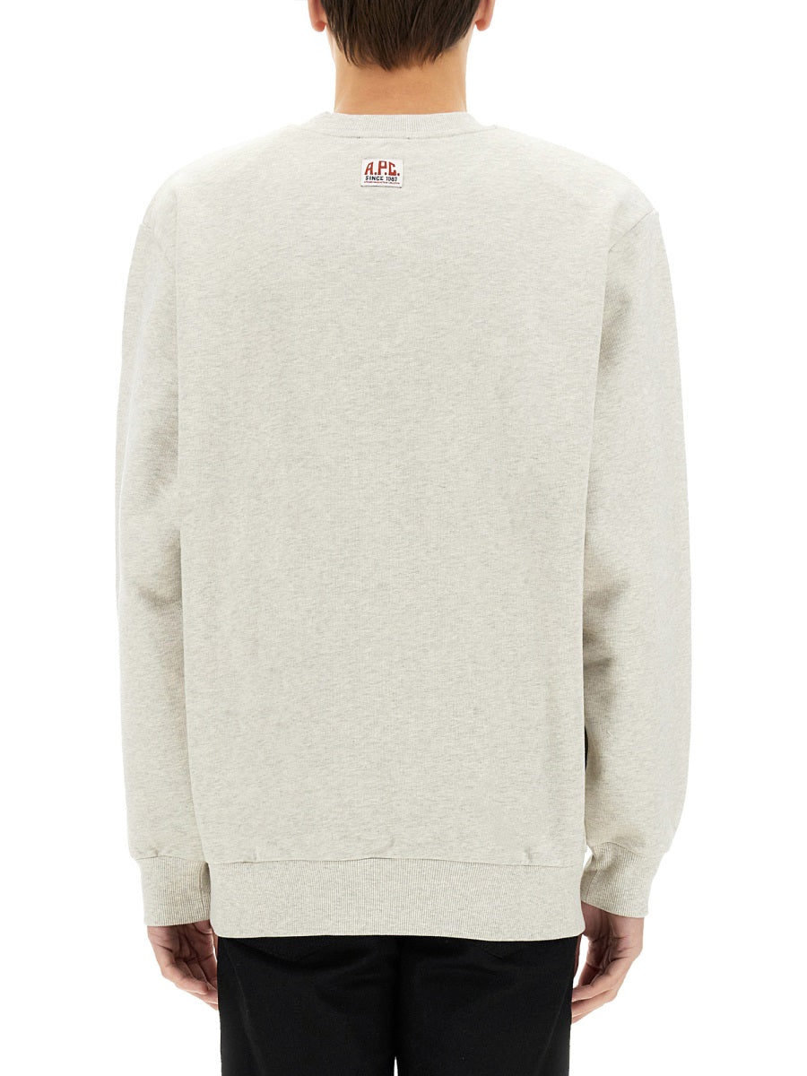 A.P.C. Logo Cotton Sweatshirt — Gray by A.p.c.