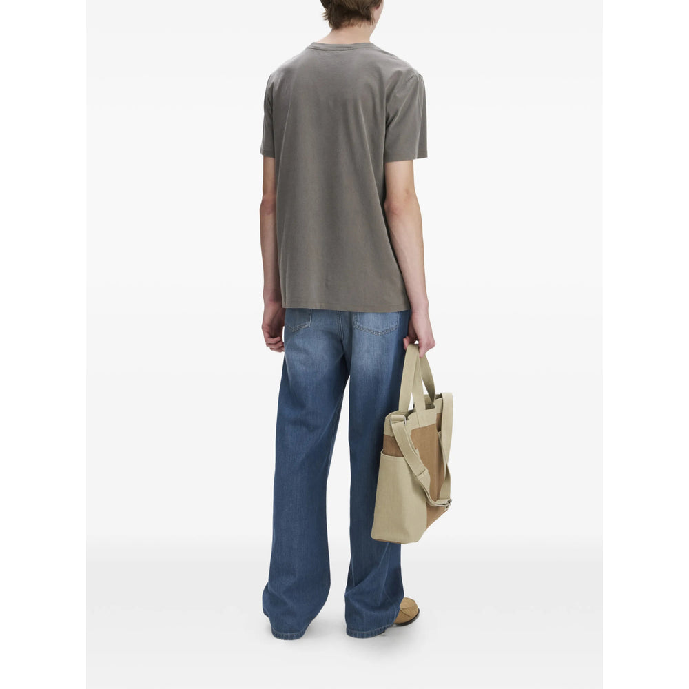 A.P.C. Logo-Embroidered T-Shirt — Gray, view 4