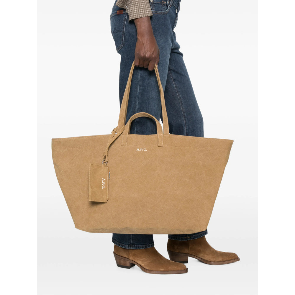 A.P.C. Suede Tote Bag — Beige, view 4