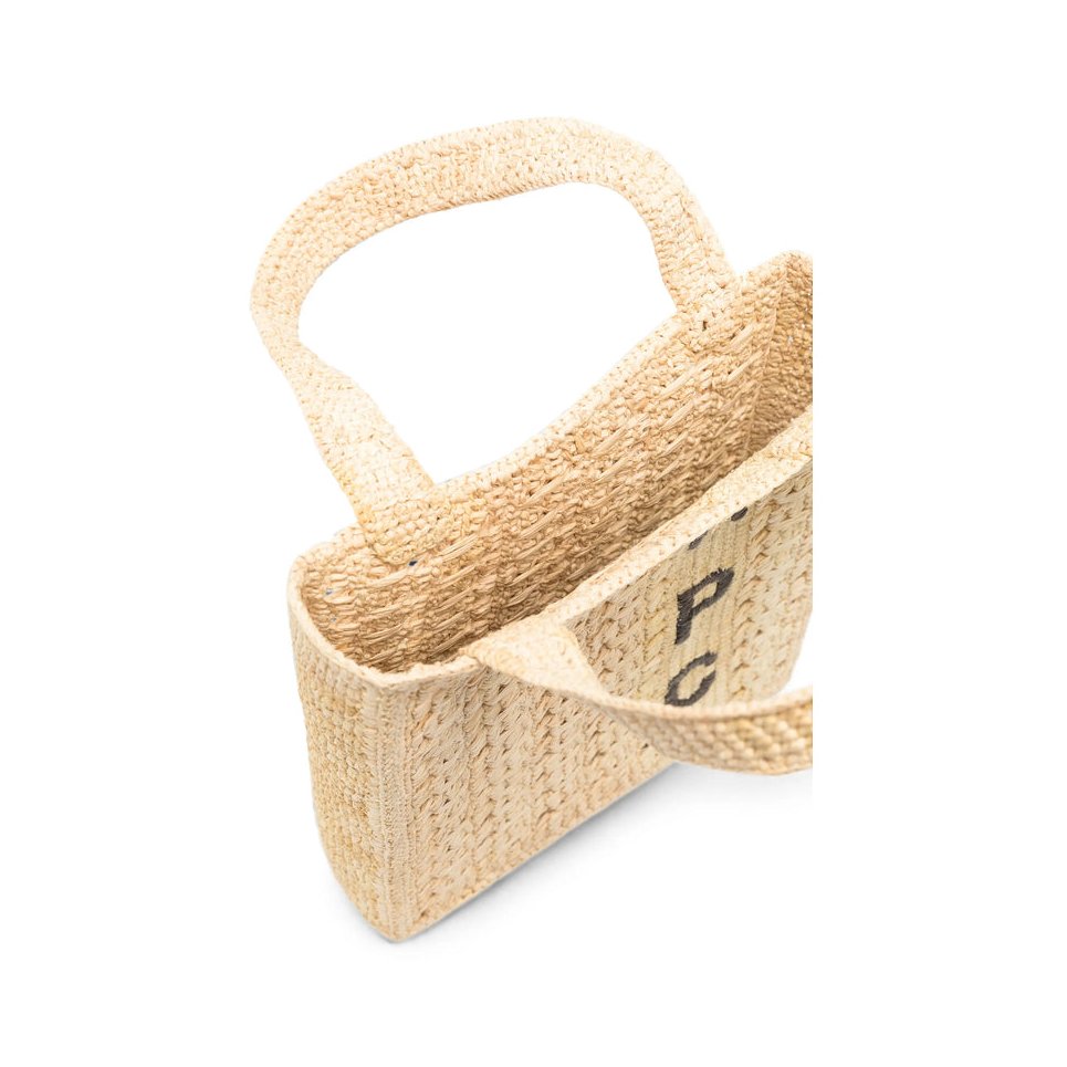 A.P.C. Woven Raffia Tote Bag — Beige, view 4