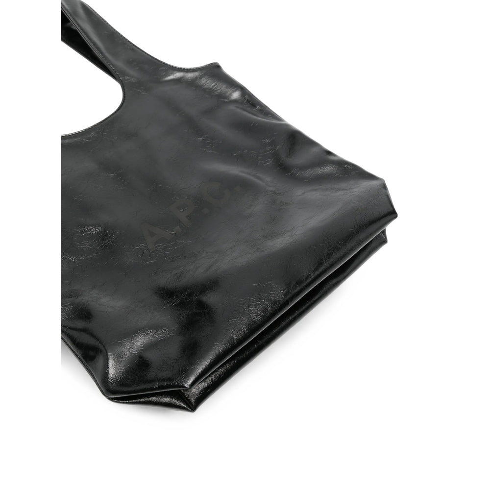 A.P.C. Patent Leather Tote Bag — Black, view 4