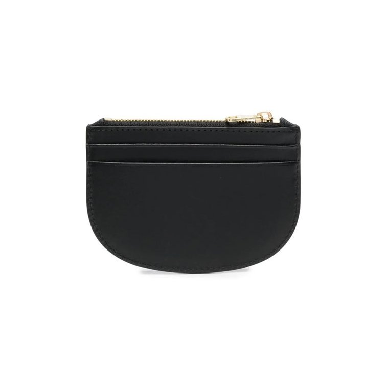 A.P.C. Calf Leather Zip Wallet — Black, view 2